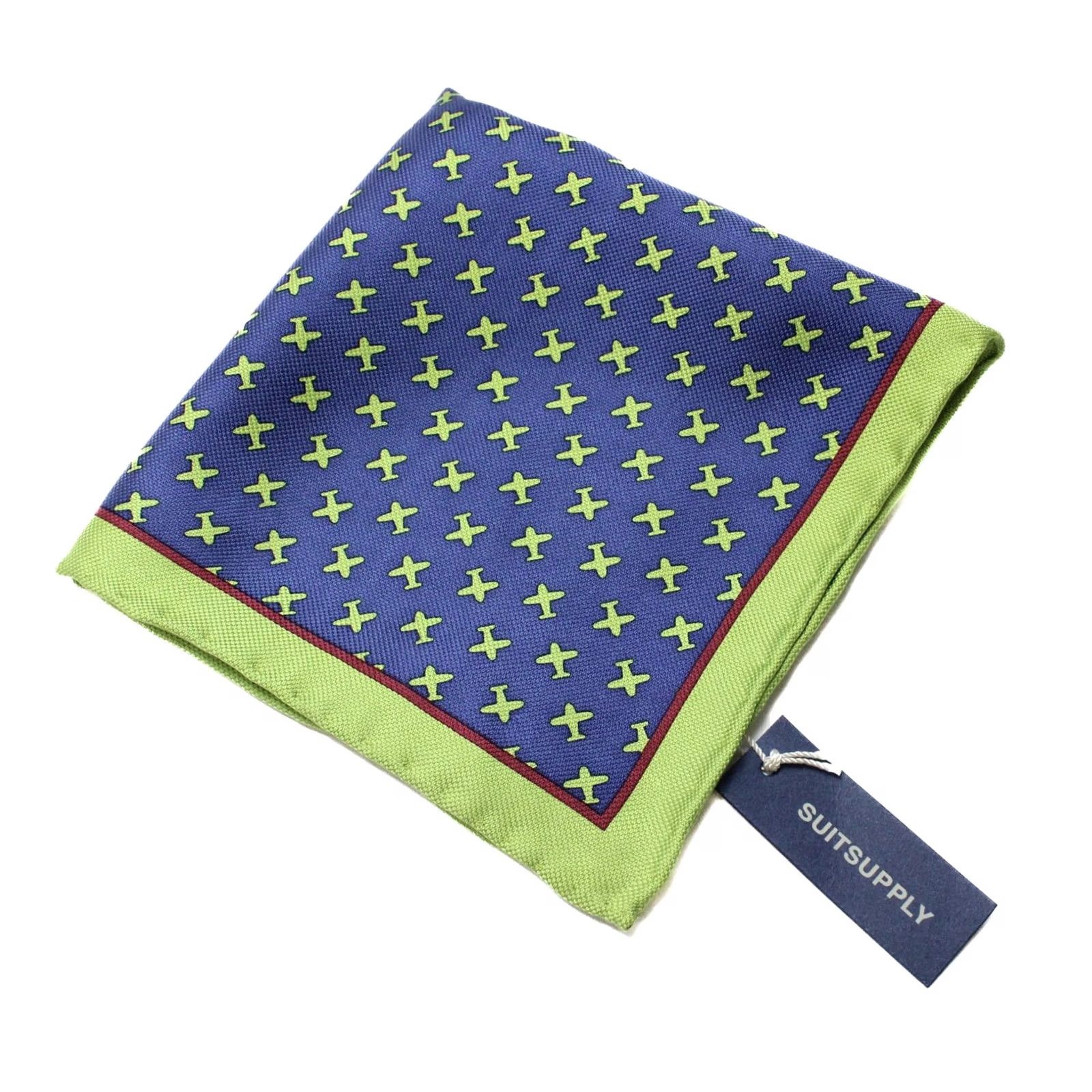 Suitsupply Suitsupply Pocket Graphic Navy Handkerchief Men's ONE SIZE Pure Silk Formal Blue Size ONE SIZE - 2 Thumbnail