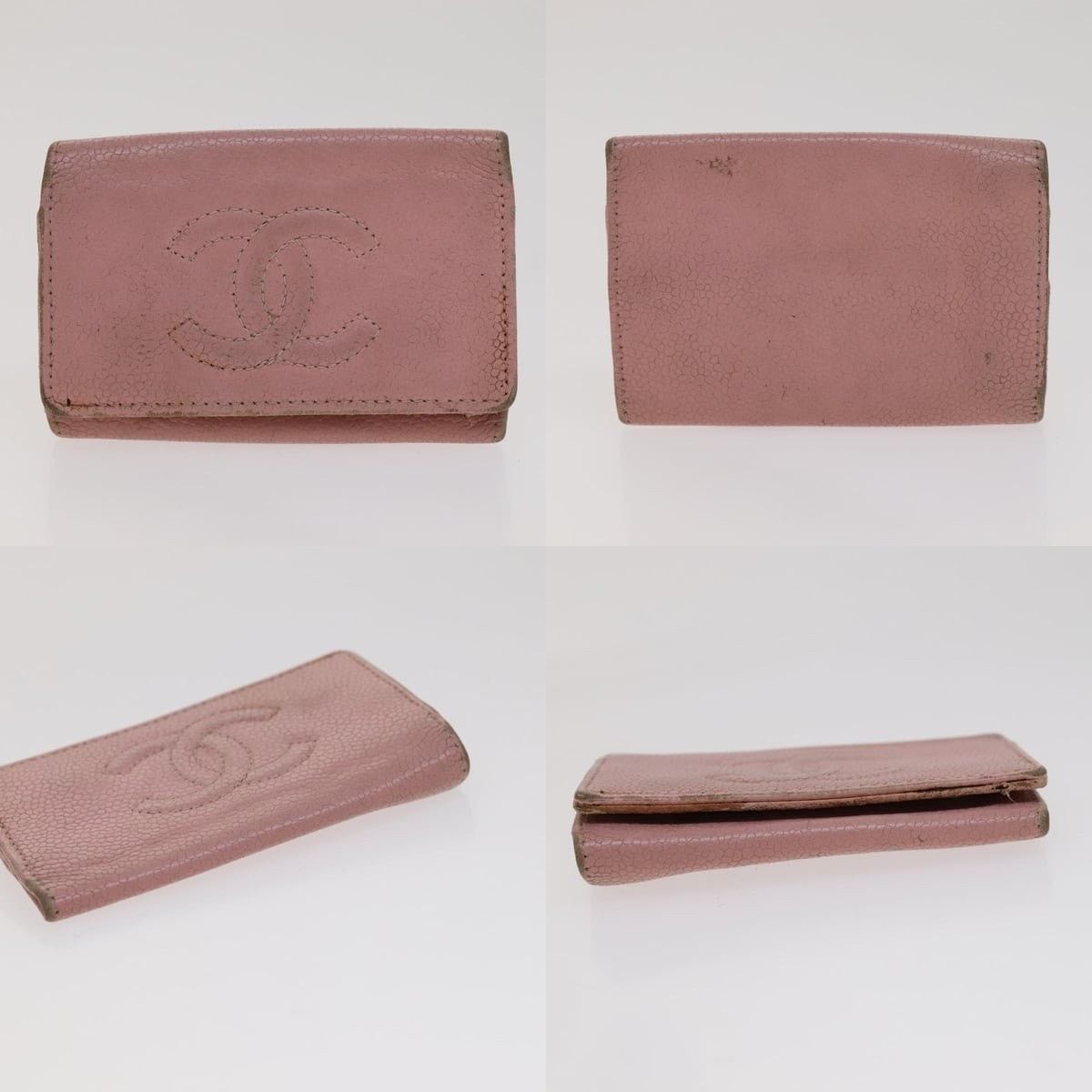 Chanel Chanel Key Case Wallet Caviar Skin Black Pink CC Size ONE SIZE - 5 Thumbnail