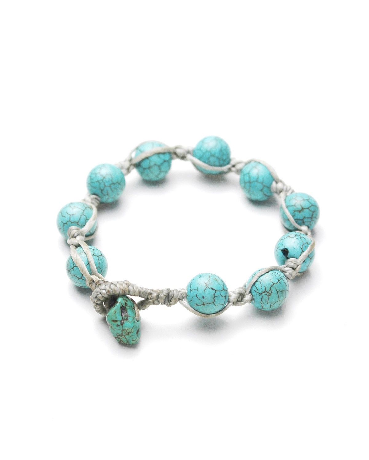 Native 2000S JAPANESE HANDMADE TURQUOISE MACRAME BRACELET Size ONE SIZE - 1 Thumbnail