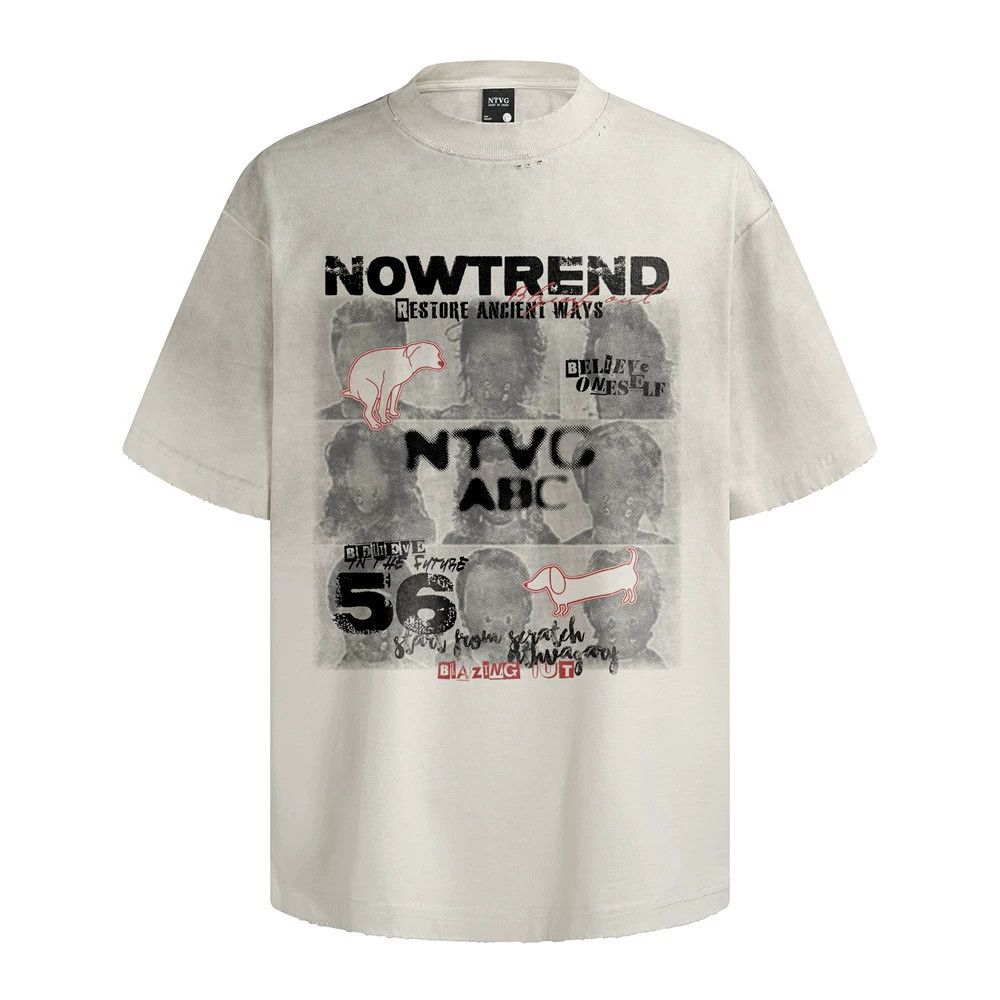 Vintage High street spray-dyed distressed blurred face print T-shirt Size US L / EU 52-54 / 3 - 1 Thumbnail