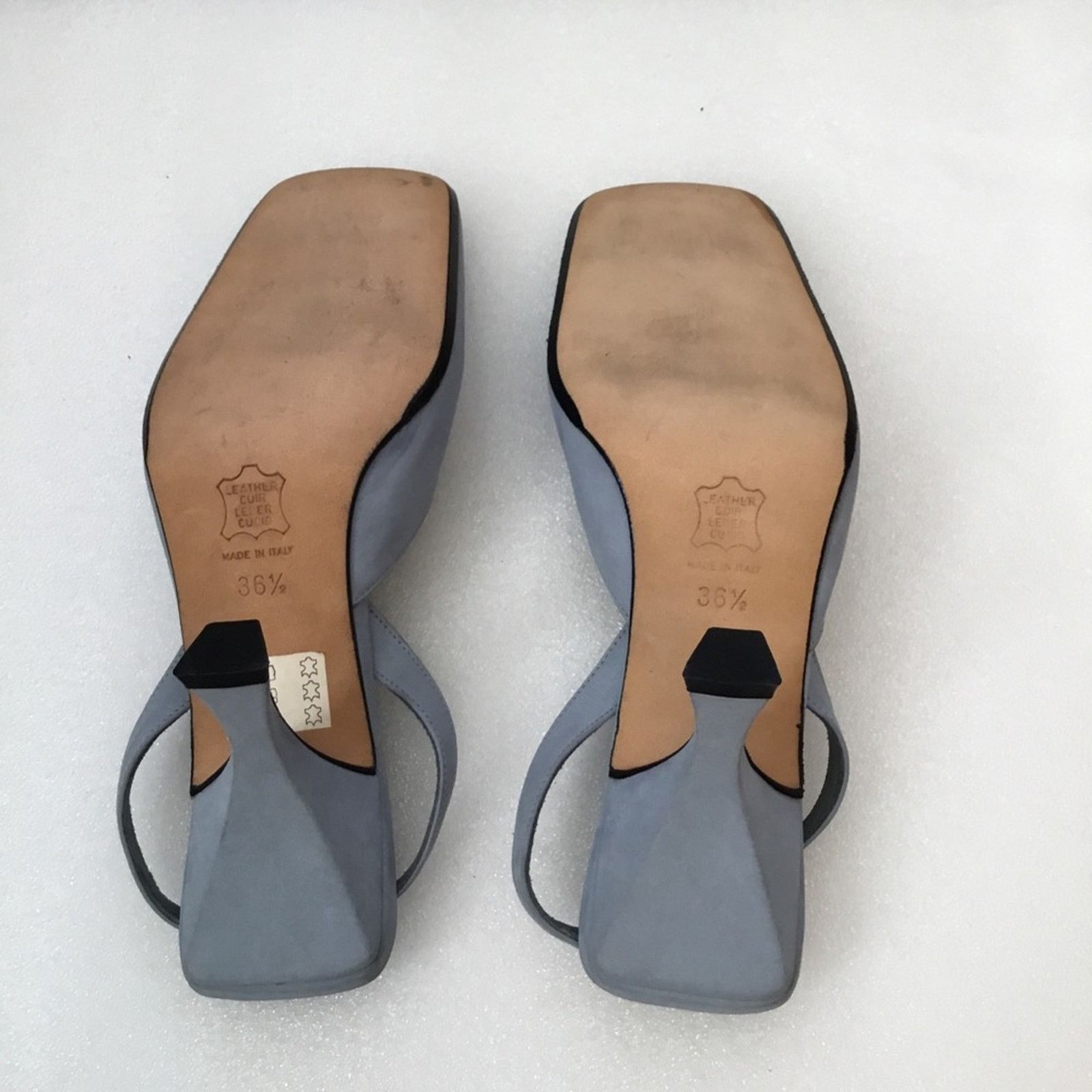 Fendi Authentic Fendi Blue Square-Toe Slingback Heels Size US 6 / IT 36 - 5 Thumbnail