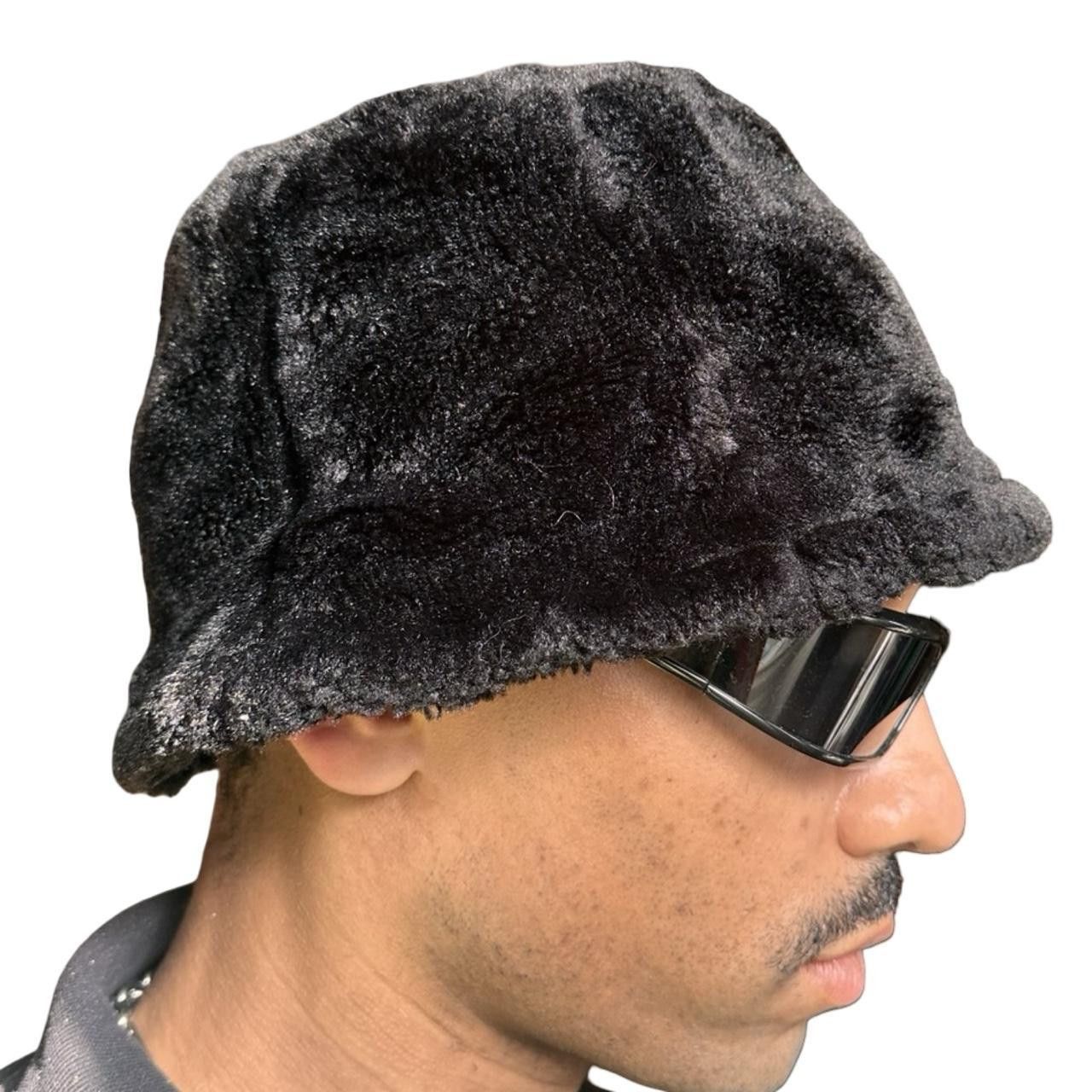 Other VIntage Black Faux Fur Winter Bucket Hat Beanie Size ONE SIZE - 4 Thumbnail