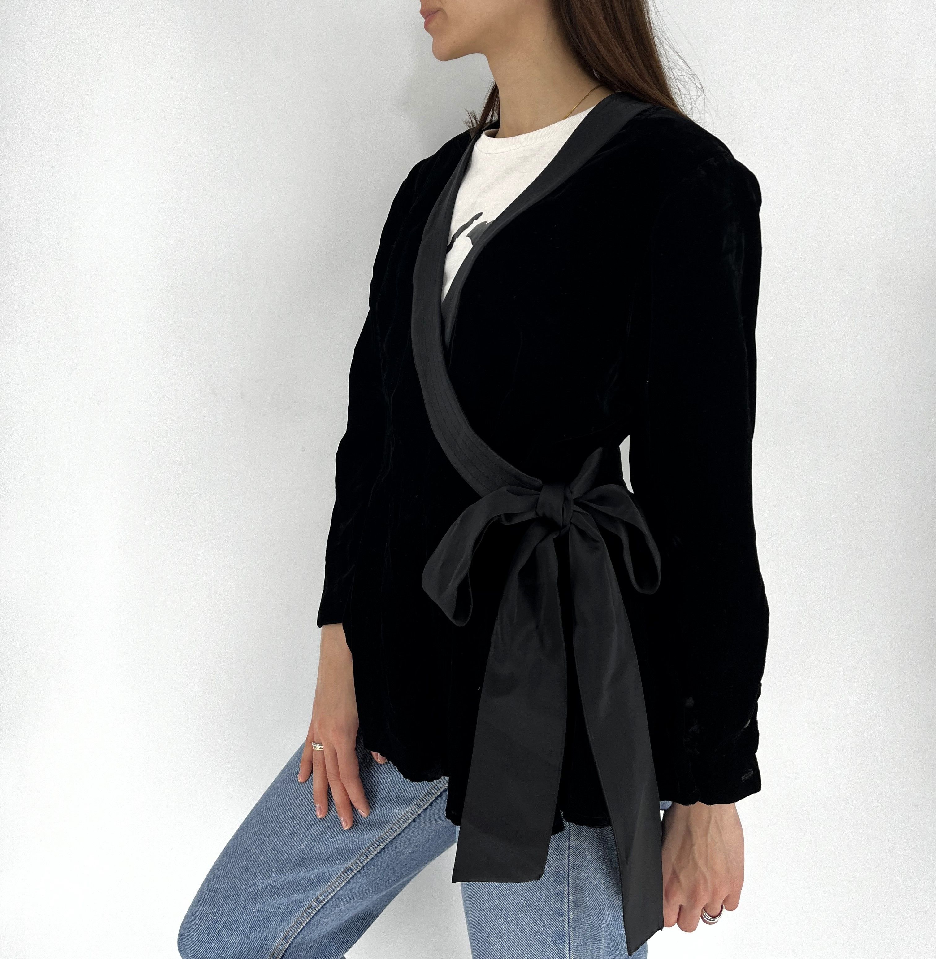 Japanese Brand × Sonia Rykiel Vintage Sonia Rykiel Velour Belted Blazer Made in France Size S / US 4 / IT 40 - 1 Thumbnail