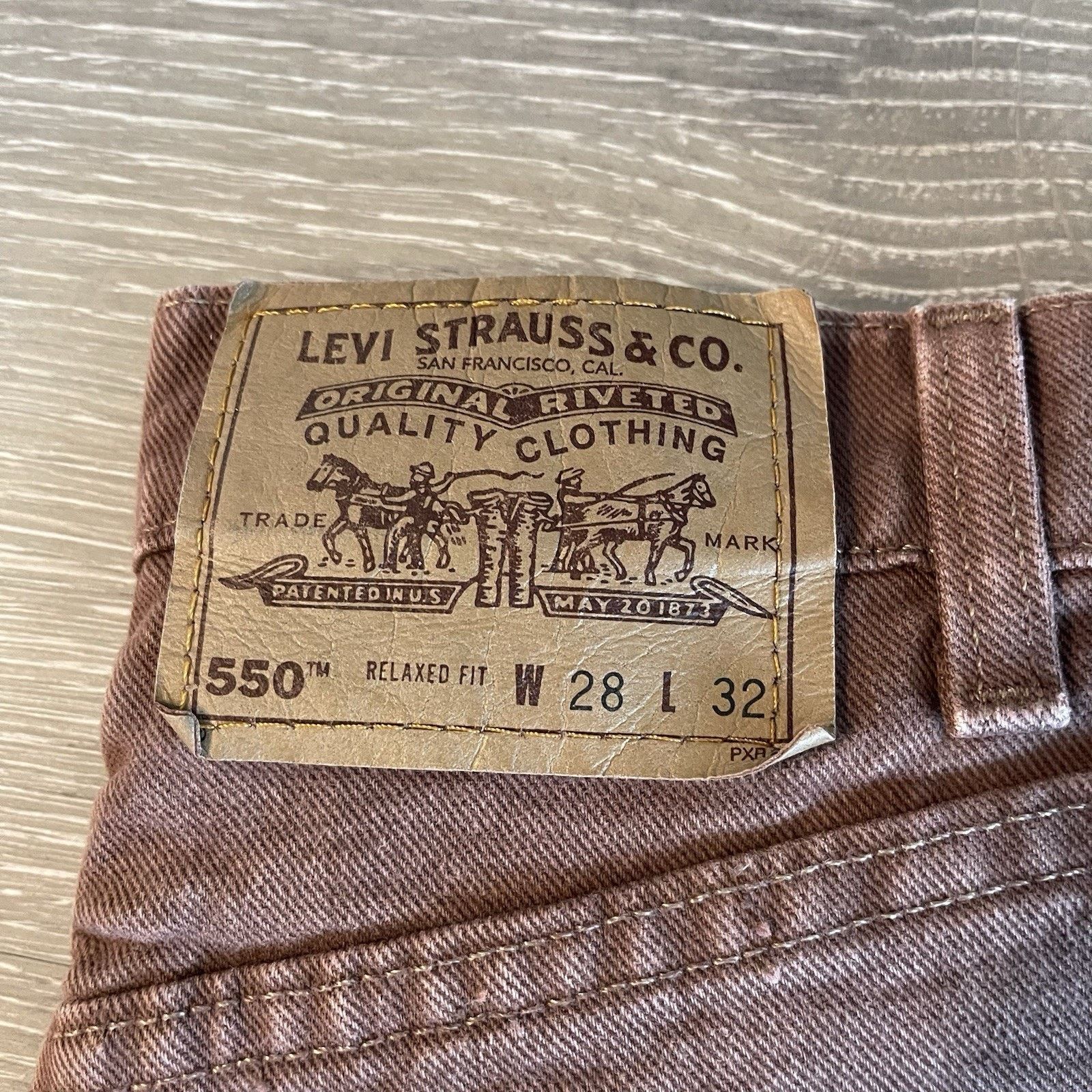 Levi's Vtg Levis 550 Jeans Mens 26x31.5 Brown Relaxed Tapered 90s Size US 26 / EU 42 - 6 Thumbnail
