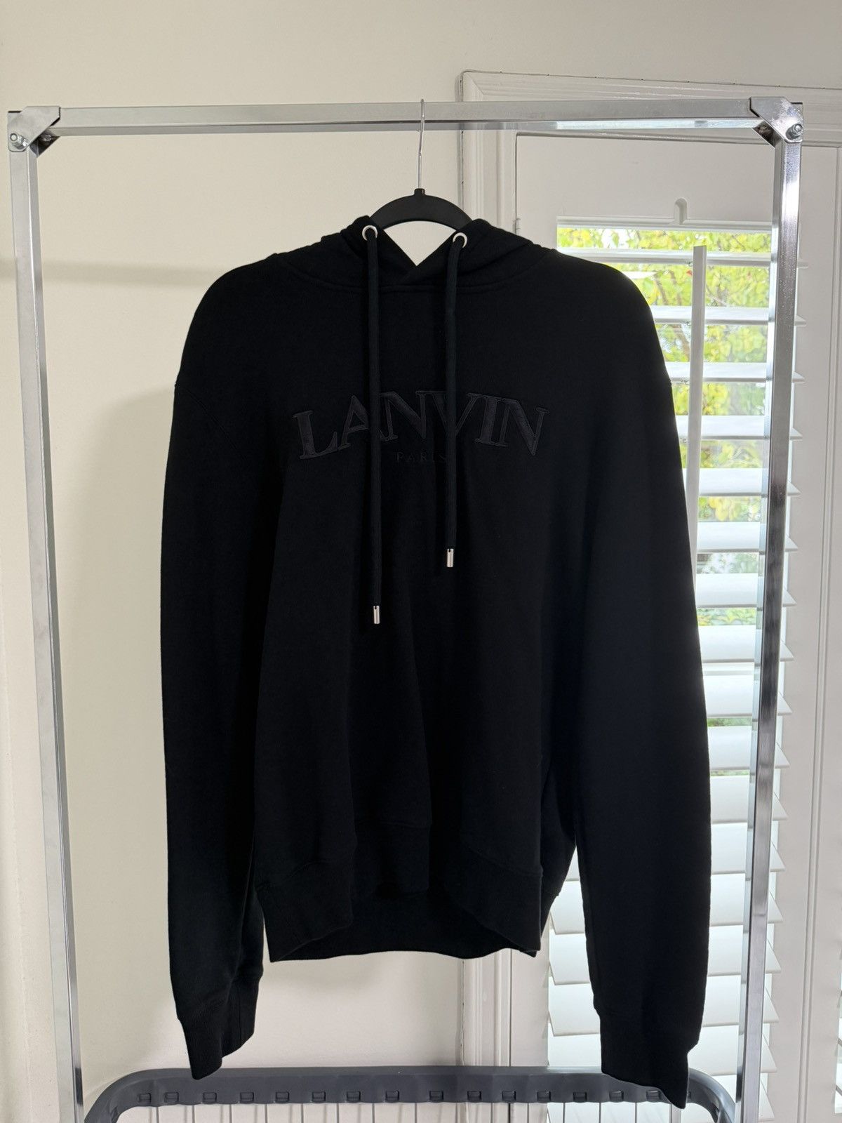 Lanvin Lanvin Paris Tonal Logo Hoodie Black Luxury Essential Size US S / EU 44-46 / 1 - 1 Thumbnail