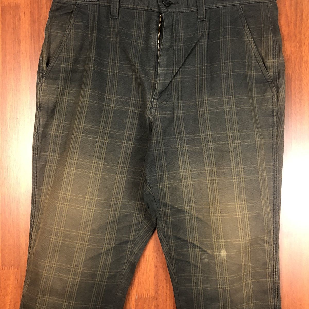Japanese Brand Checkerd Dark Brown Casual Pants #7510 Size US 34 / EU 50 - 6 Thumbnail