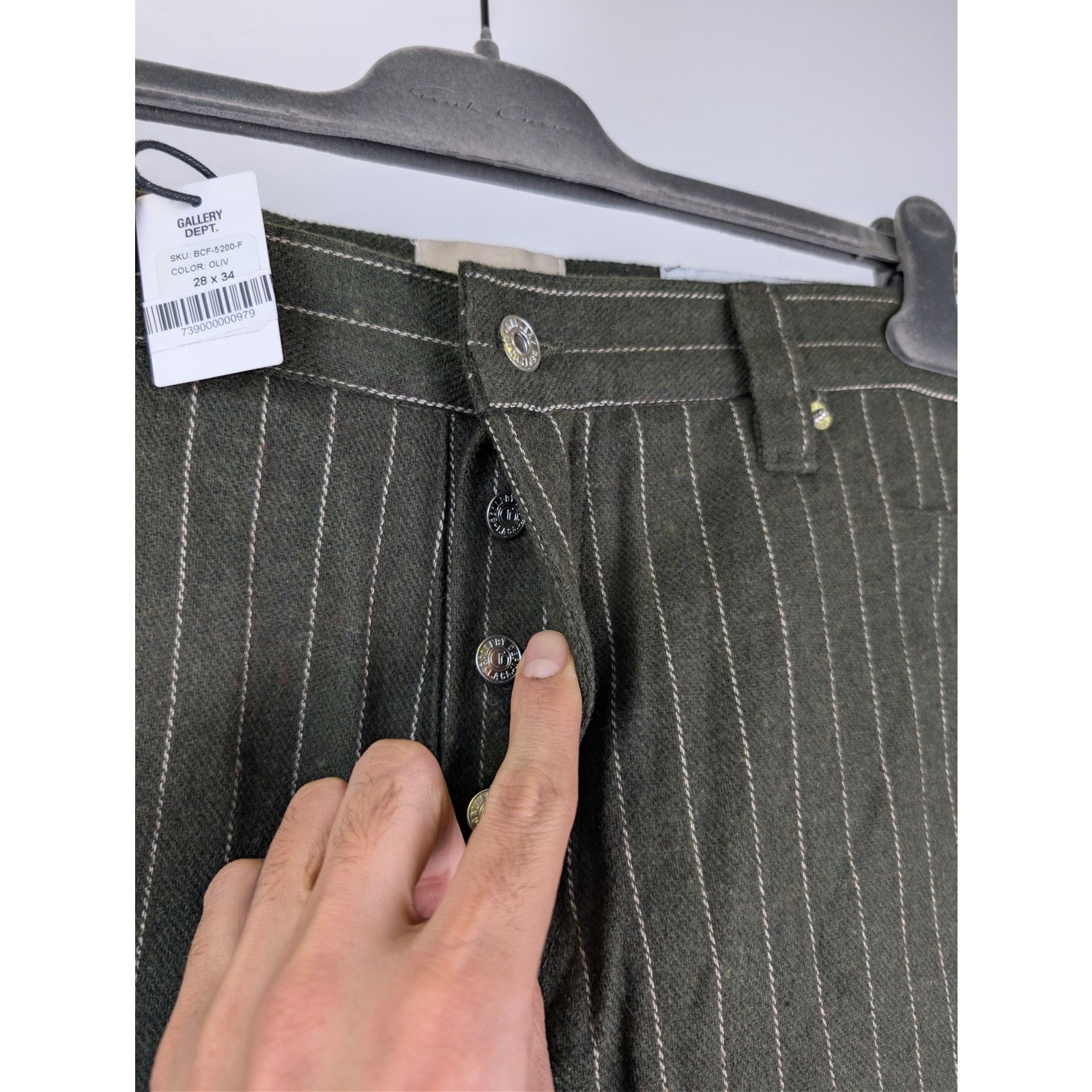 Gallery Dept. o1rshd1 Pinstripe Business Carpenter Flare Pants olive green Size US 38 / EU 54 - 8 Thumbnail