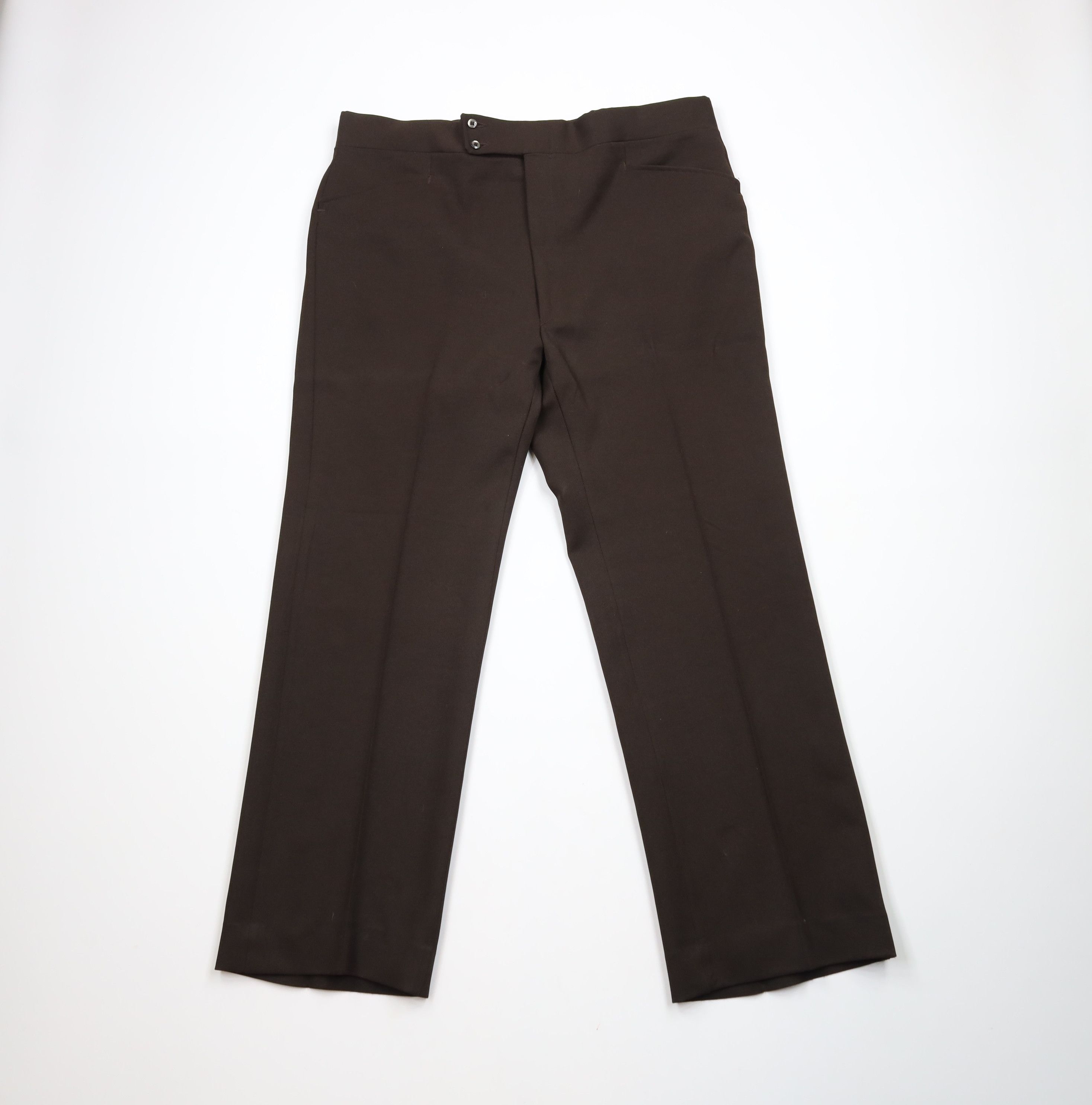Vintage Vintage 70s Streetwear Wide Leg Knit Chino Pants Brown Size US 38 / EU 54 - 1 Thumbnail