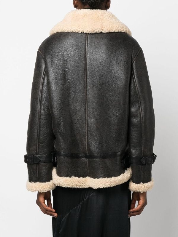 Saint Laurent Paris o1bcso1str1225 Aviator Jacket in Aged-Leather in Black Size XS / US 0-2 / IT 36-38 - 4 Thumbnail