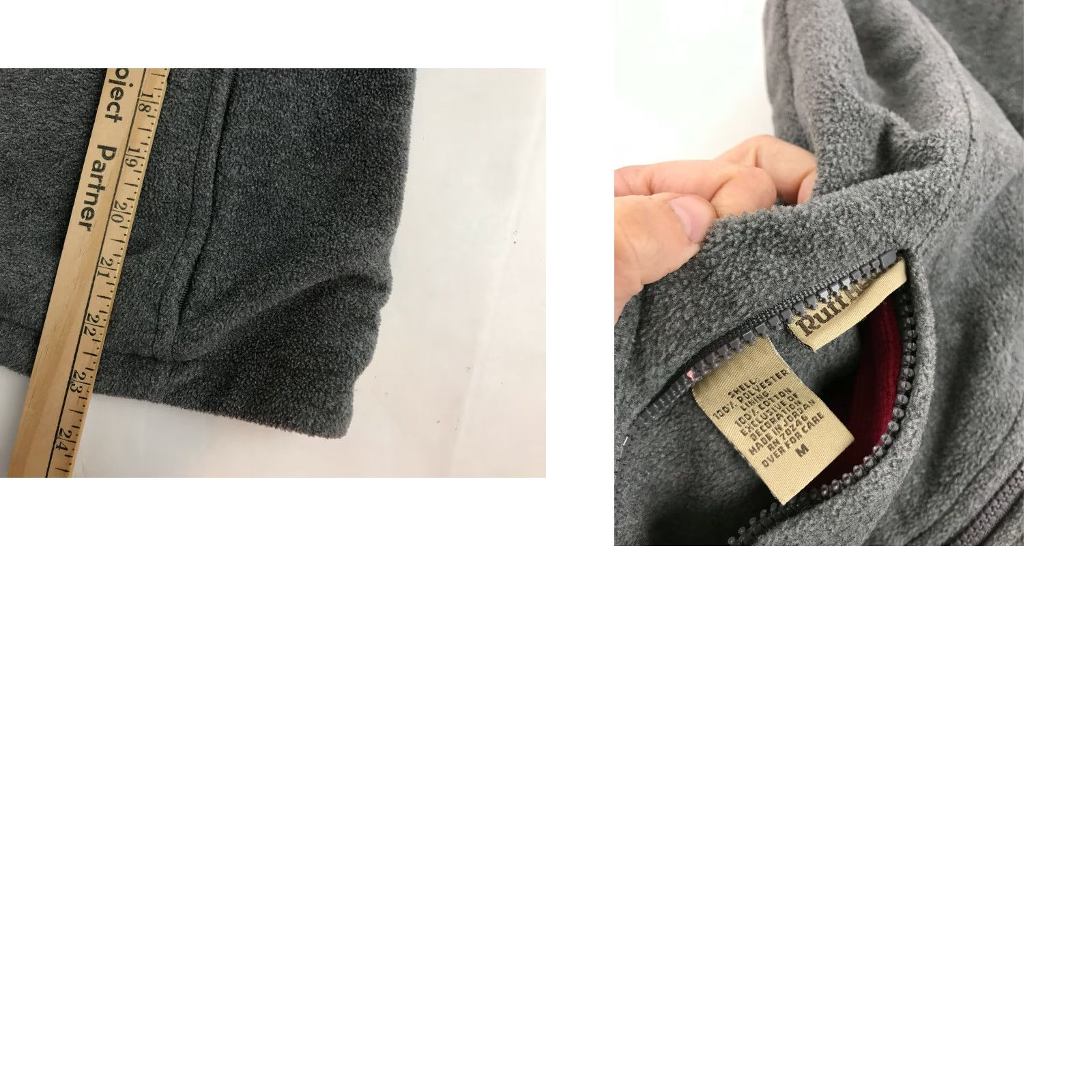Vintage Ruff Hewn Vest Women's Medium Gray Red Reversible Full Zip Fleece Waffle Modern Outdoor Breathable Size M / US 6-8 / IT 42-44 - 8 Thumbnail