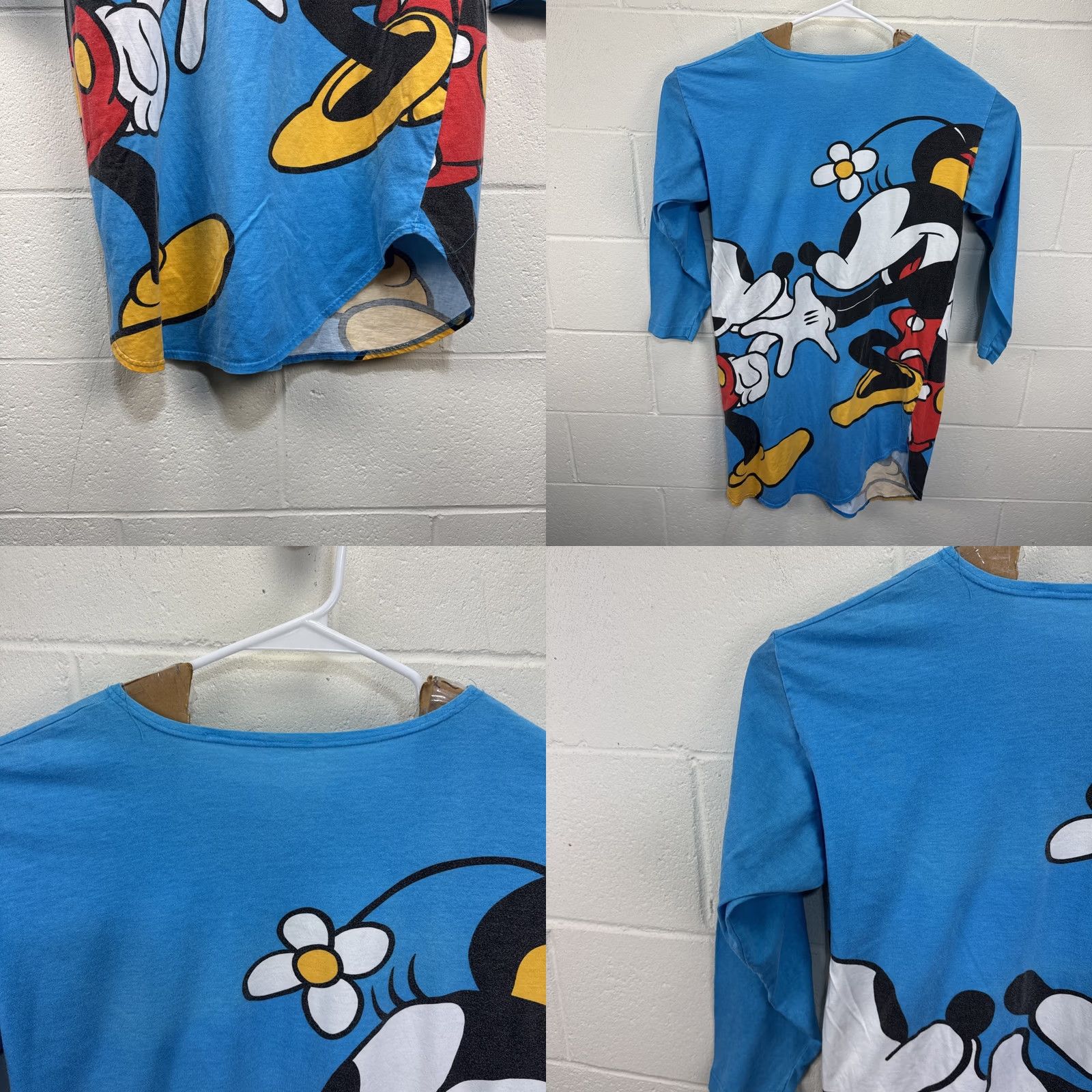 Disney VINTAGE Disney Sleep Shirt Night Gown Mickey Minnie Mouse 90s OS Blue White Print Womens Nightgown Size ONE SIZE - 8 Thumbnail