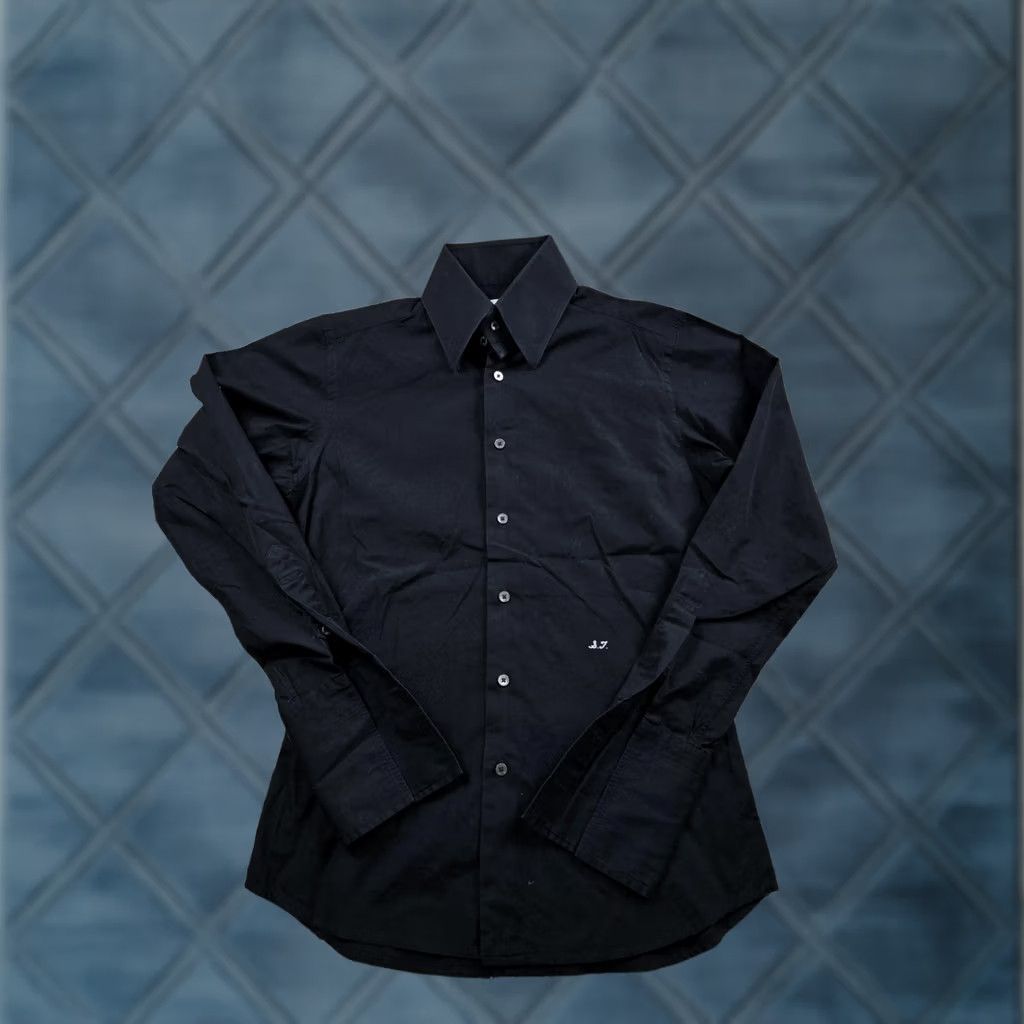 Vintage Ascot Chang Shirt Mens M Black 100% Cotton Dress Monogram French Cuff Shirt Dress Shirt Mens Black 100% Cotton Monogram French Cuff Size 40R - 1 Thumbnail