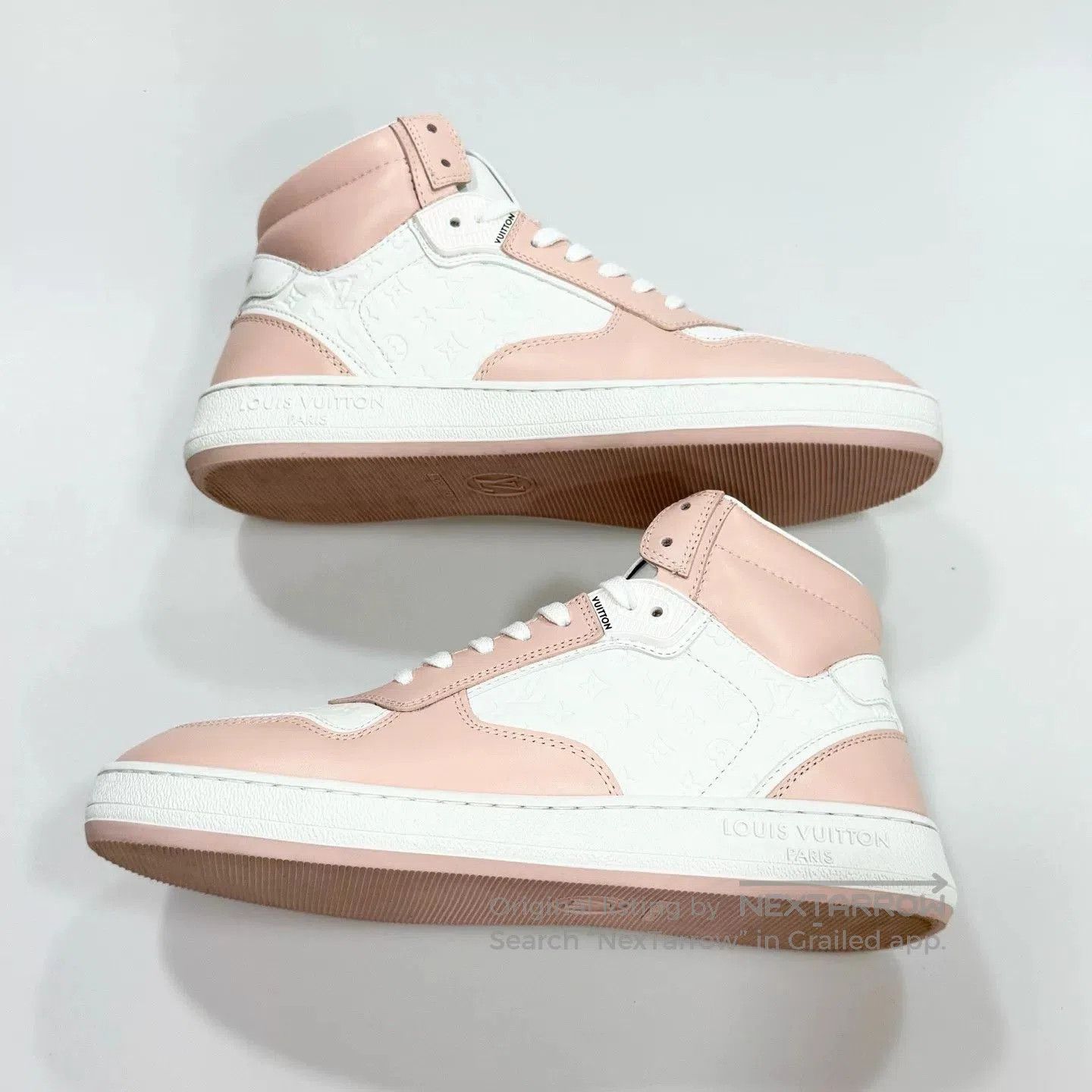 Louis Vuitton Louis Vuitton White Pink Embossed Sneakers. Size US 7 / IT 37 - 5 Thumbnail