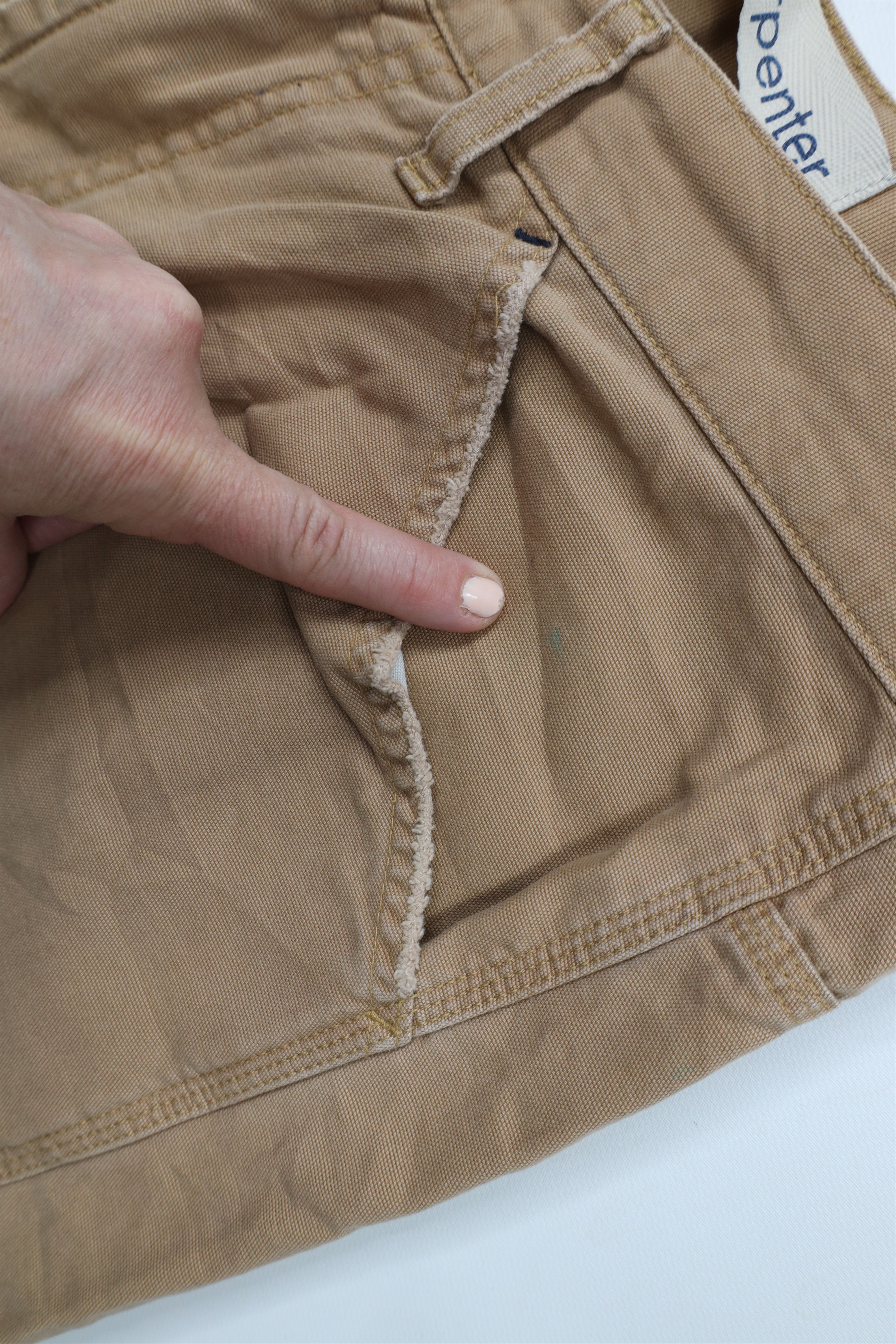 Gap × Vintage Vintage 90s Y2K Gap Carpenter Canvas Shorts Brown Cotton Size US 34 / EU 50 - 9 Thumbnail