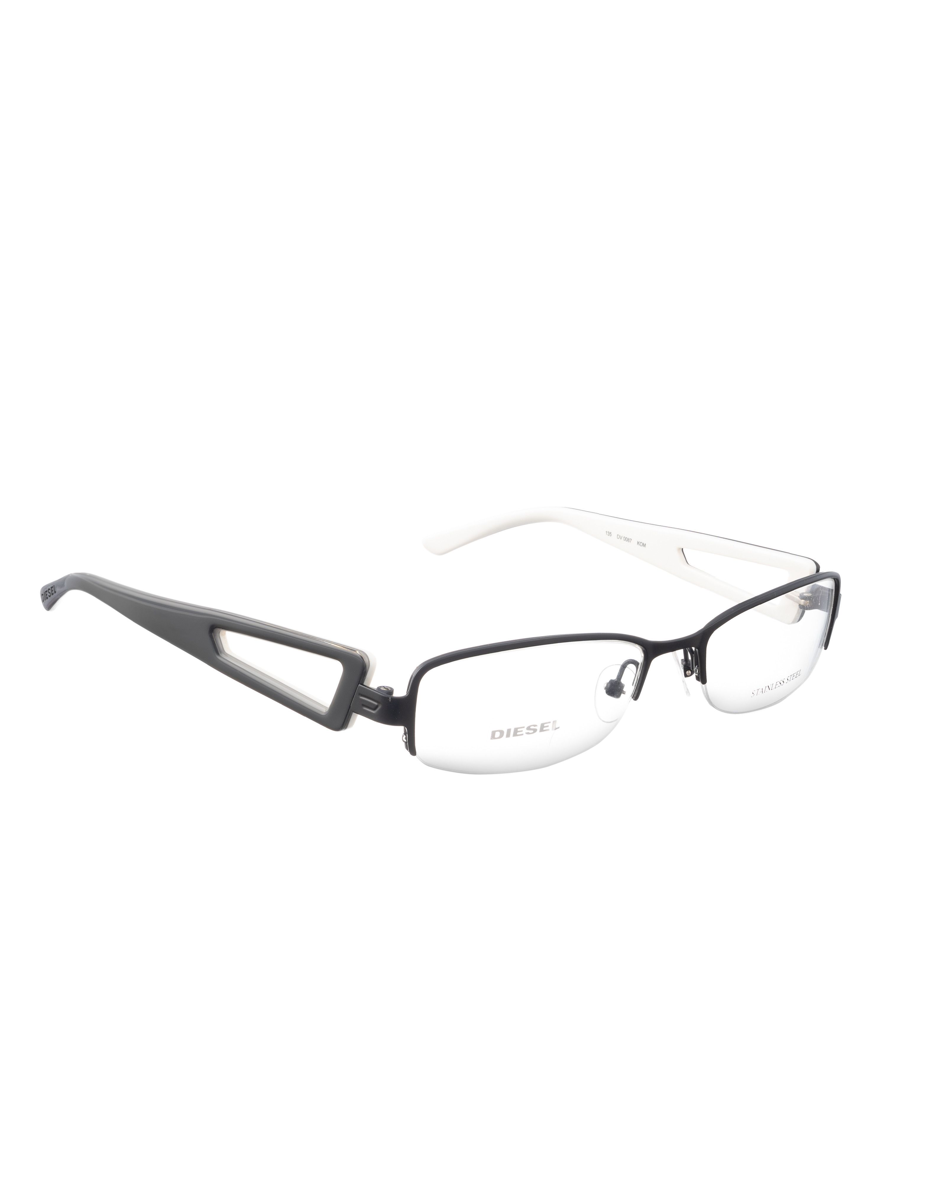 Diesel Diesel 00s Black & White Halfrim Glasses with Cut Outs Size ONE SIZE - 1 Thumbnail