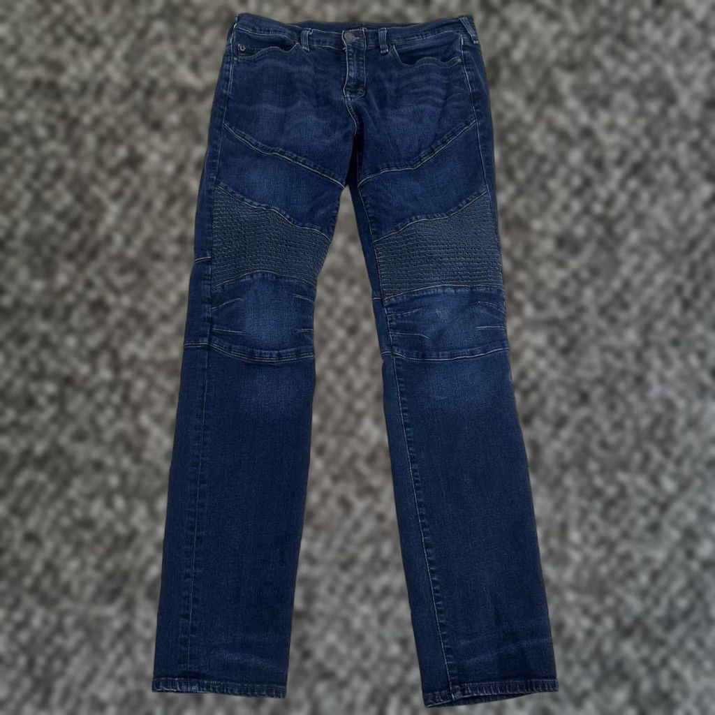 Camo cargo pocket ribbed moto jeans pants Rocco