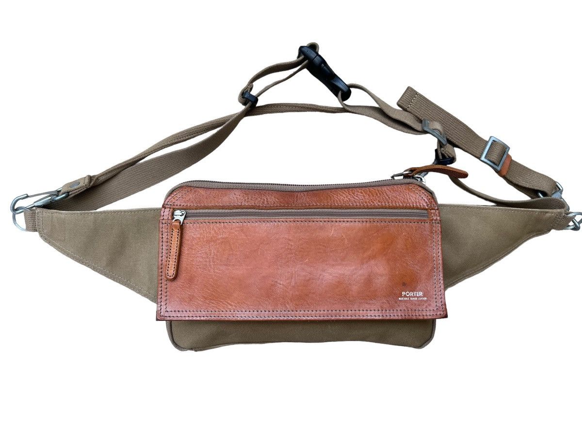Leather Vintage Porter by Yoshida Hybrid Leather Cotton Canvas Bag Size ONE SIZE - 7 Thumbnail