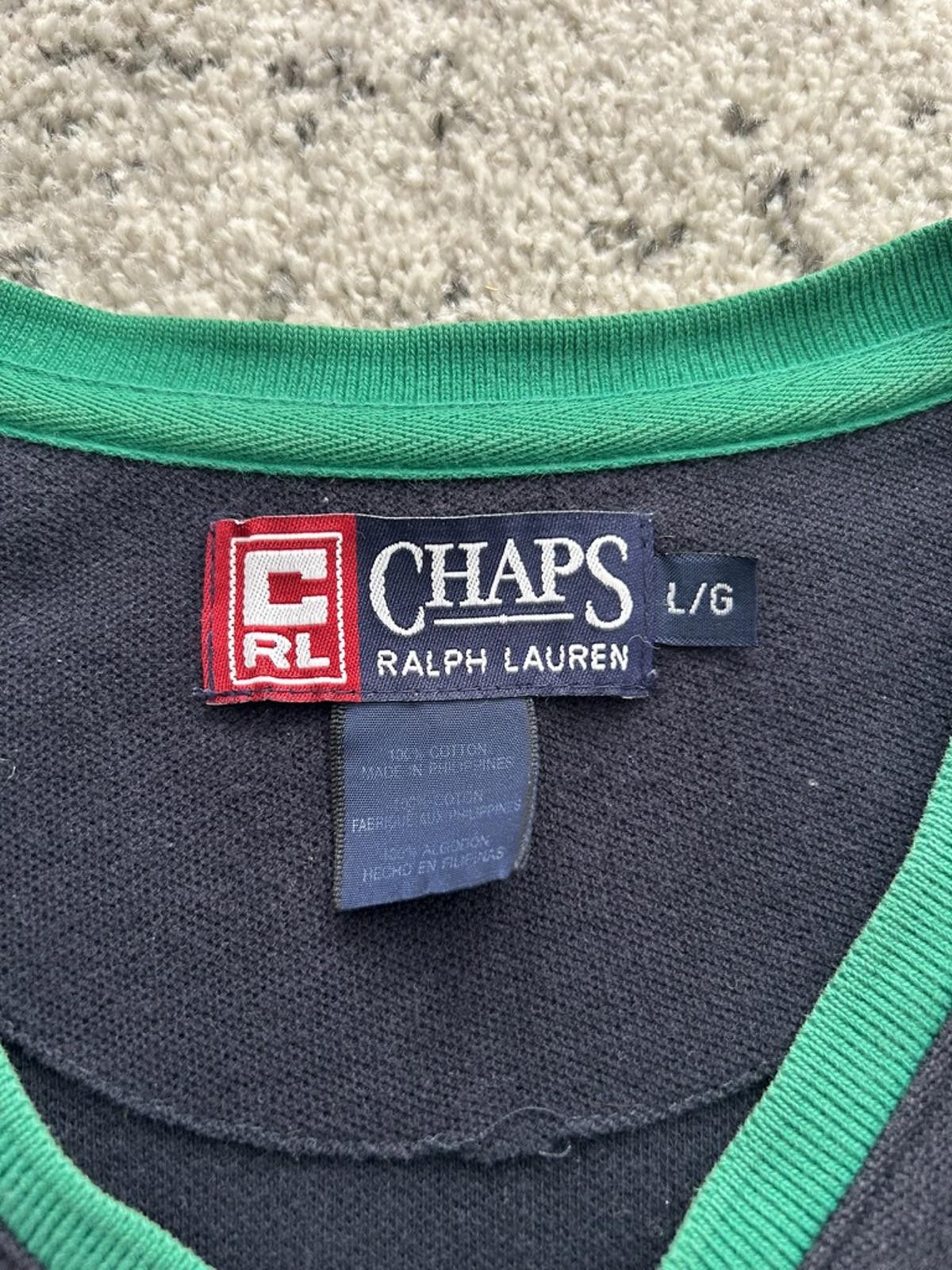 Chaps Ralph Lauren Chaps Ralph Lauren Men's Black V-Neck T-Shirt with Green and Size US L / EU 52-54 / 3 - 3 Thumbnail