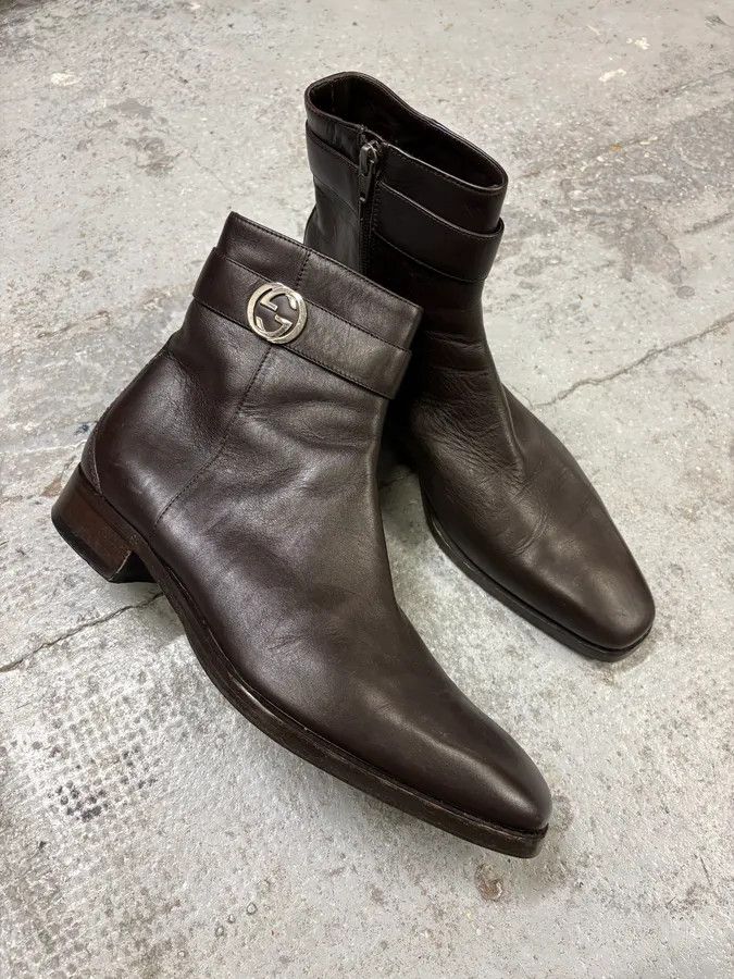 Gucci Gucci Brown Ankle Leather Boots Size US 7.5 / EU 40-41 - 5 Thumbnail