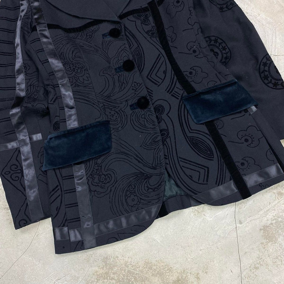 Dolce & Gabbana Archive FW1997 Velvet Devoré Patchwork Blazer Size 38S - 3 Thumbnail