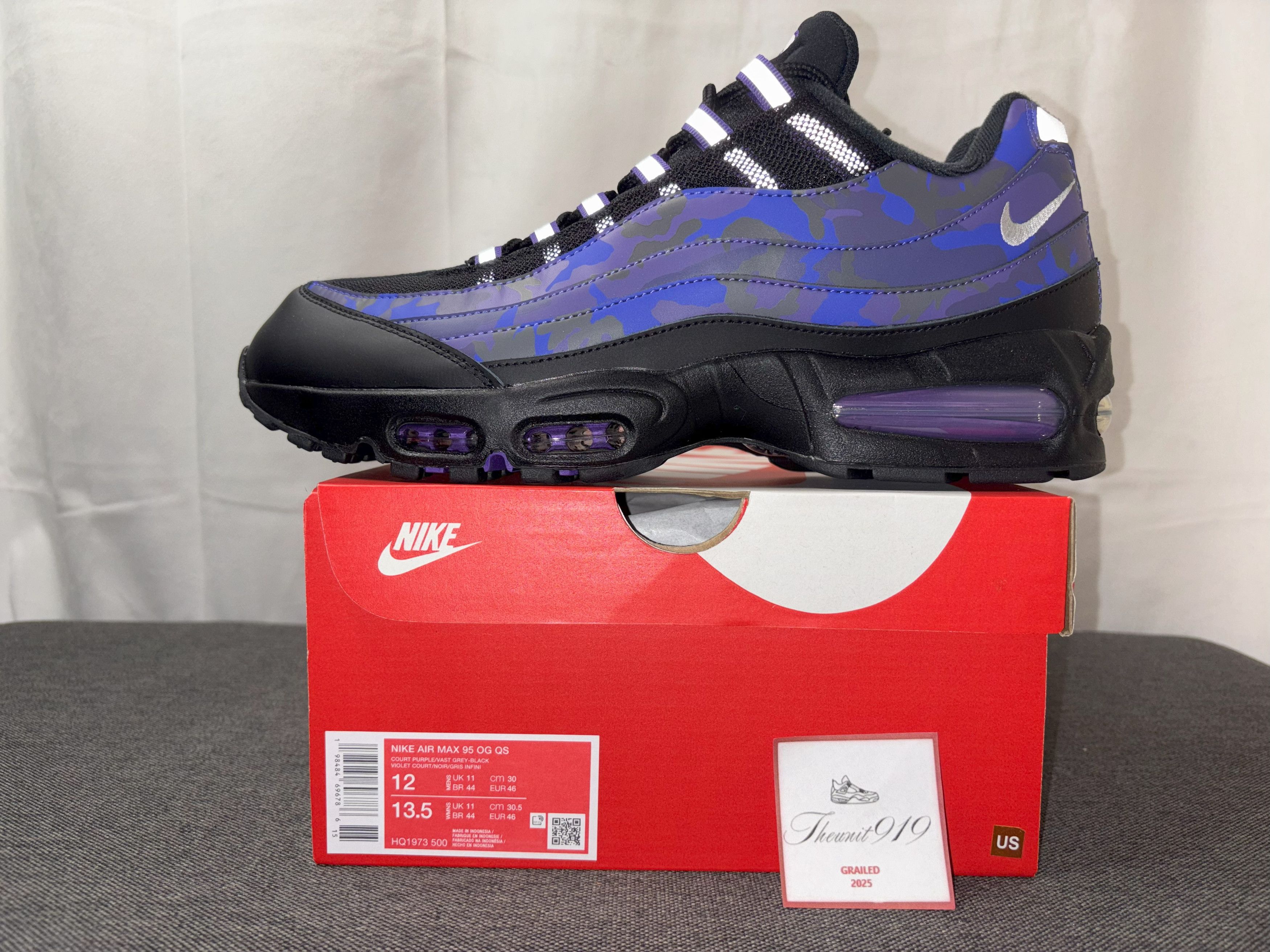 Nike Nike Air Max 95 OG Big Bubble Court Purple Camo HQ1973-500 Size US 12 / EU 45 - 1 Thumbnail