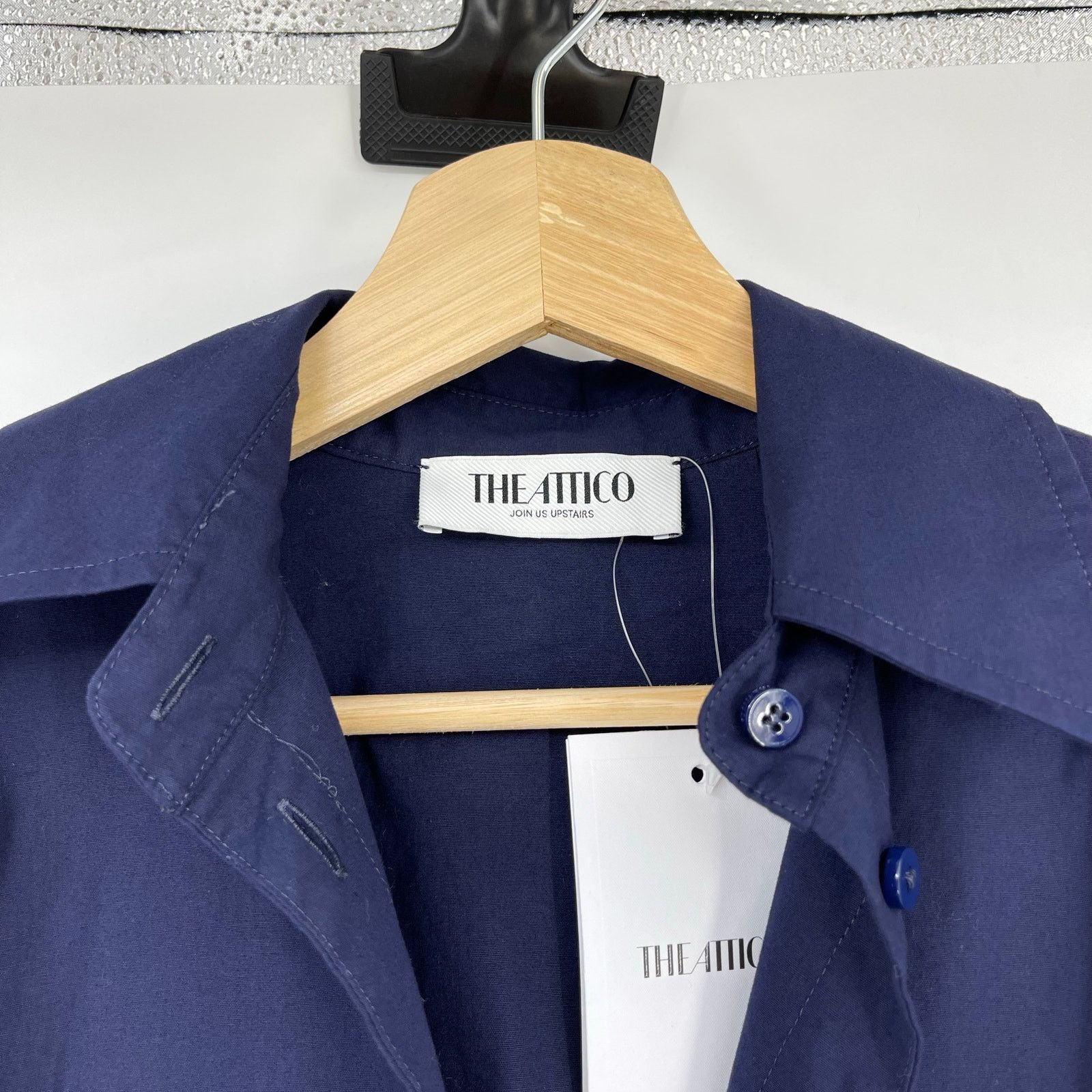 The Attico THE ATTICO | NWT Long Sleeve Shirt Dress in Navy Blue IT 38 Size XS / US 0-2 / IT 36-38 - 5 Thumbnail