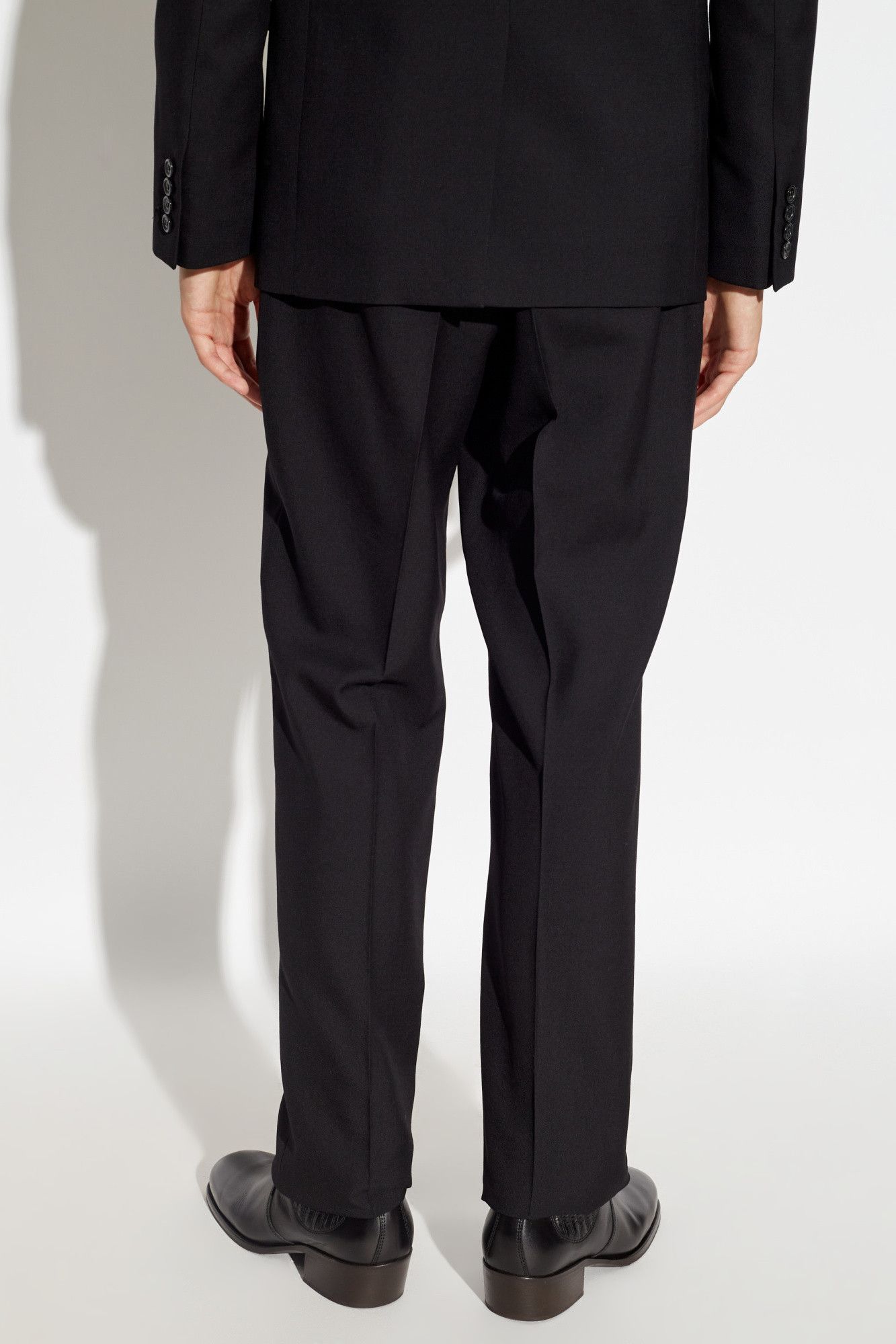 Saint Laurent Paris Black Gabardine Wool Tailored Slim Trousers Size US 34 / EU 50 - 4 Thumbnail