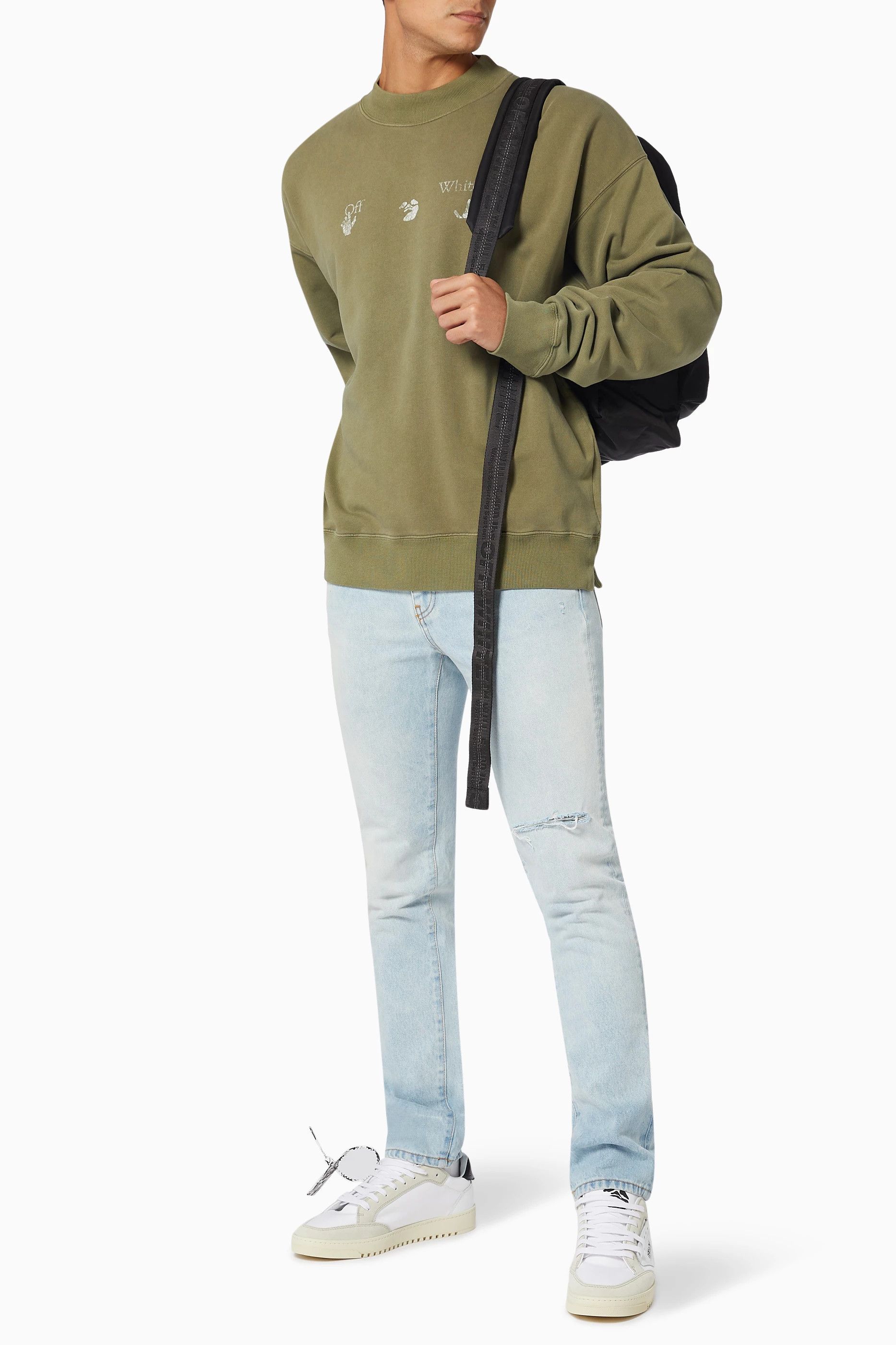 Off-White Vintage Green Big Logo Oversized Skate Sweatshirt Size US S / EU 44-46 / 1 - 3 Thumbnail