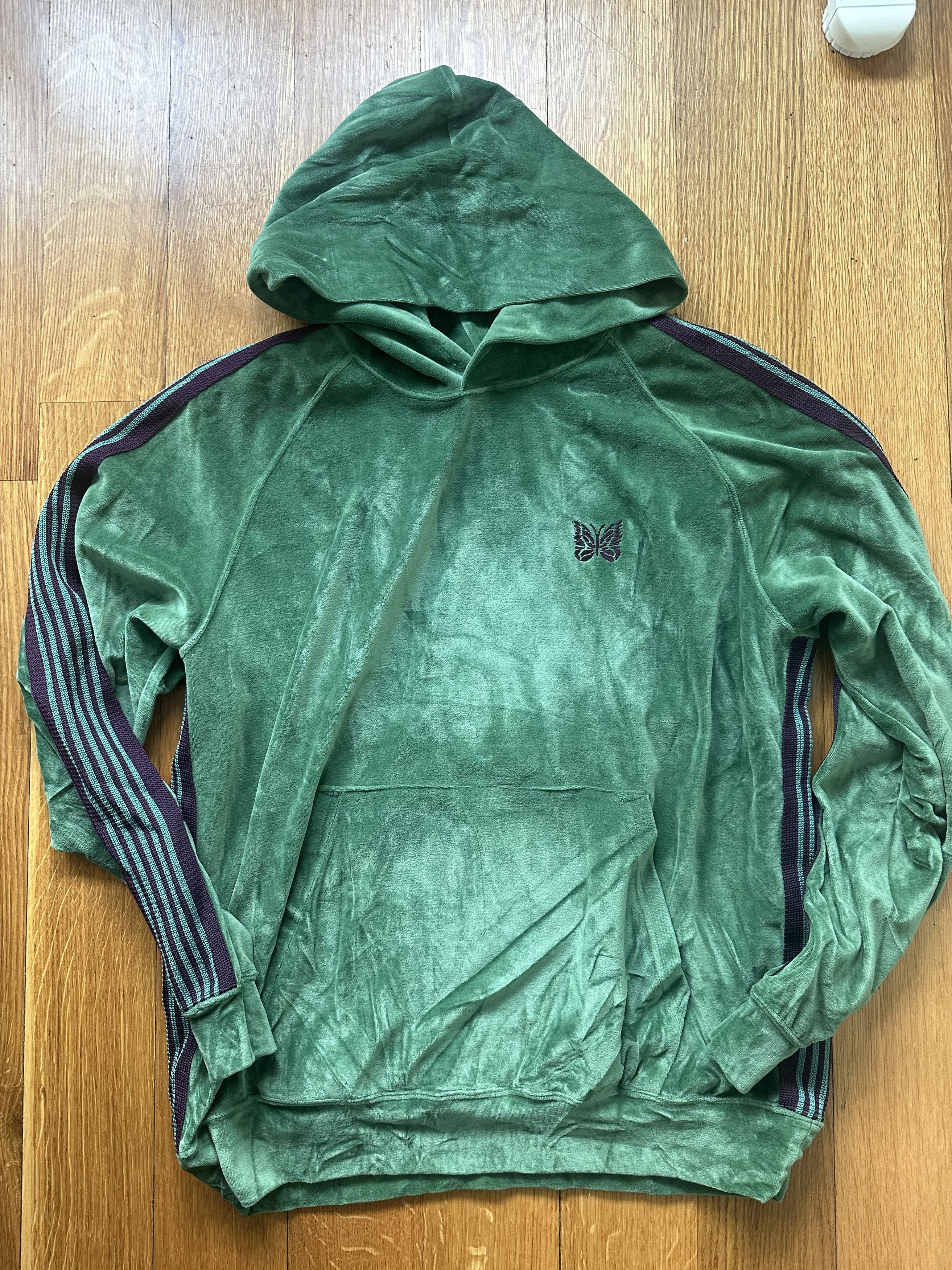 Needles Needles Velour Track Hoodie Green/Purple - Size M Size US M / EU 48-50 / 2 - 1 Thumbnail