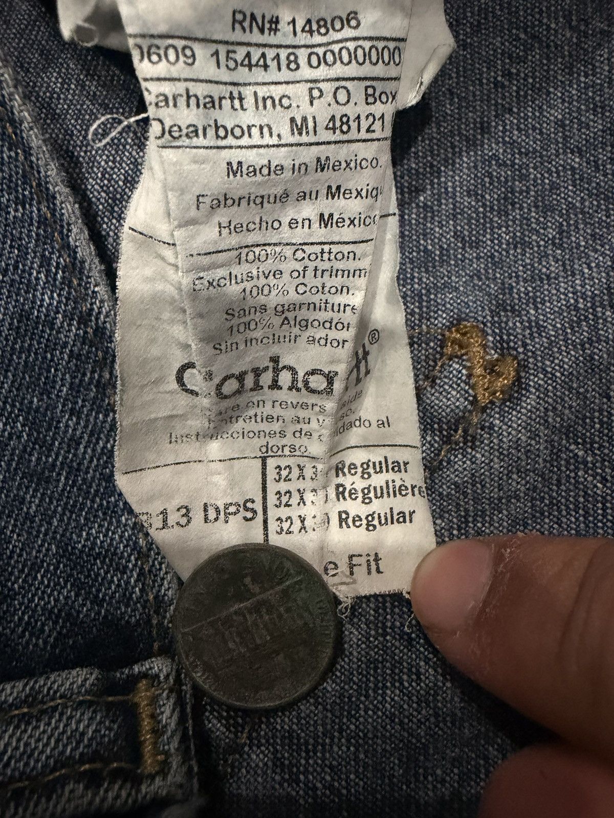 Carhartt Carhartt B13 DPS Men's Denim Blue Jeans Size 30x32 Size US 30 / EU 46 - 3 Thumbnail