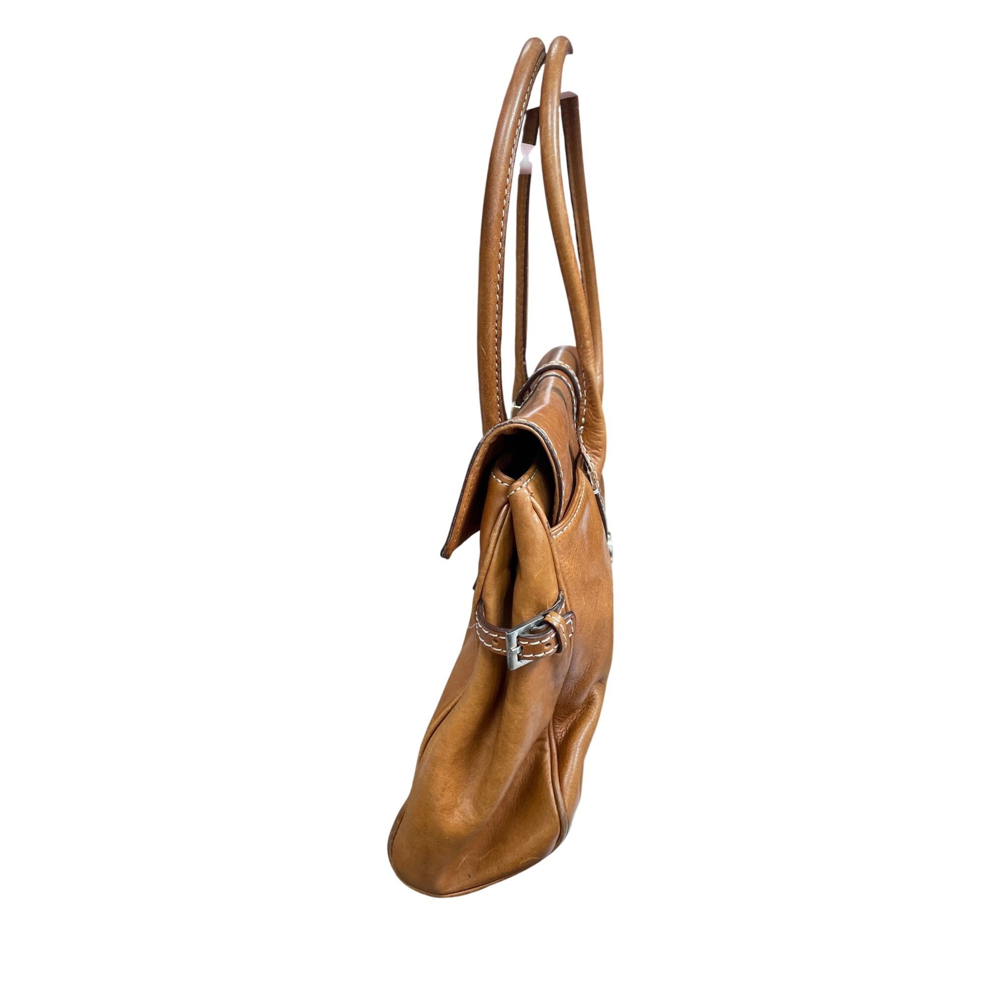 Michael Kors Michael Kors Authentic Brown Leather Satchel Handbag SKU 971 Size ONE SIZE - 6 Thumbnail
