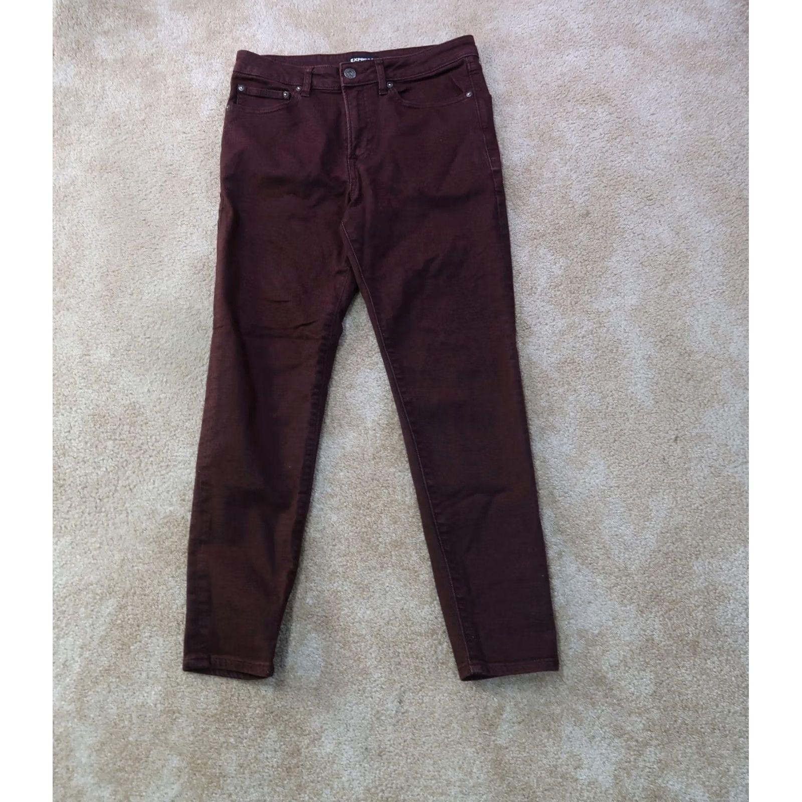 Express Express Jeans Skinny 30x30 Red Denim Stretch Slim 5-Pocket Mens Cotton Blend Size US 30 / EU 46 - 2 Thumbnail
