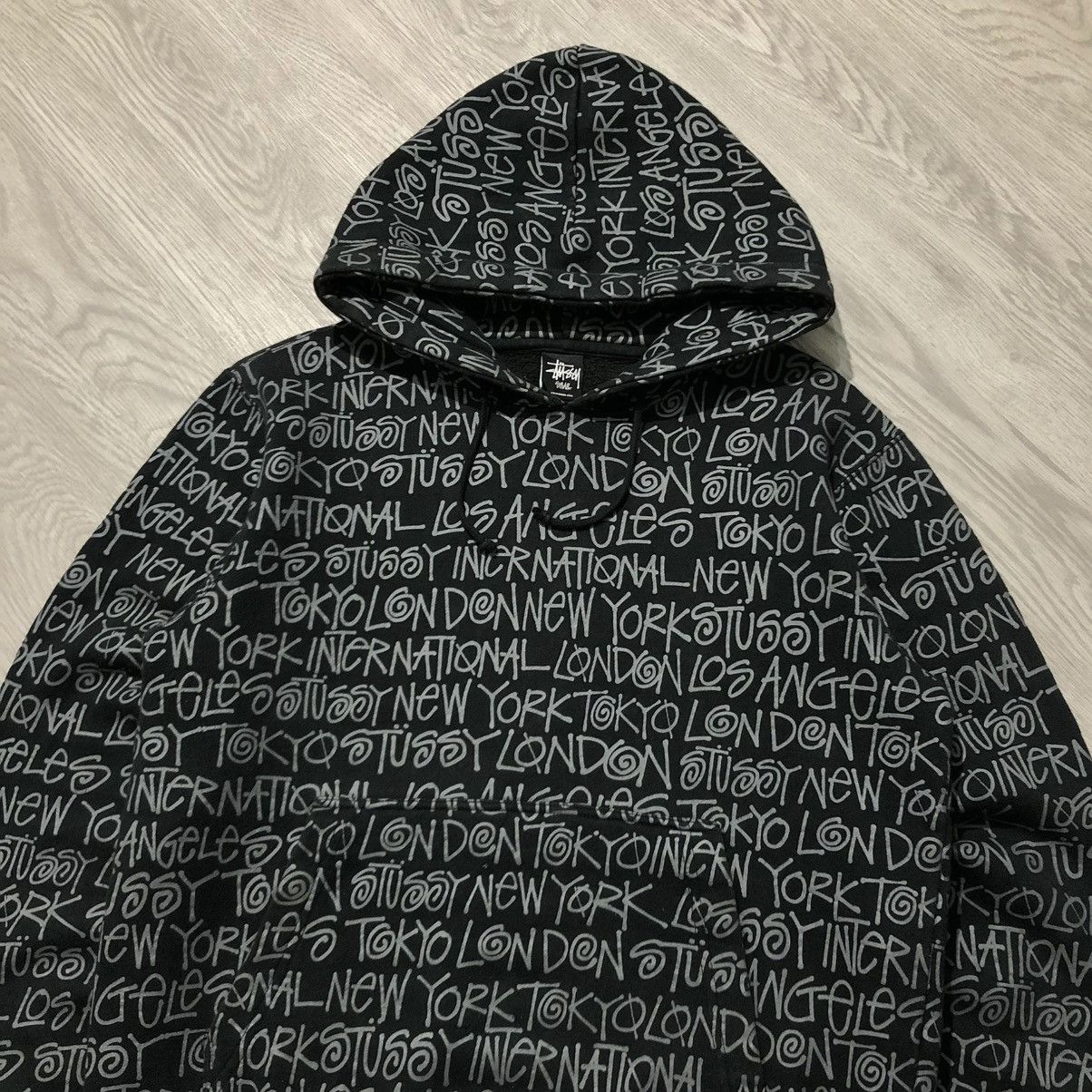 Stussy 2000s Stussy World Tour Monogram Logo Pull Over Hoodie Black Size US L / EU 52-54 / 3 - 2 Thumbnail
