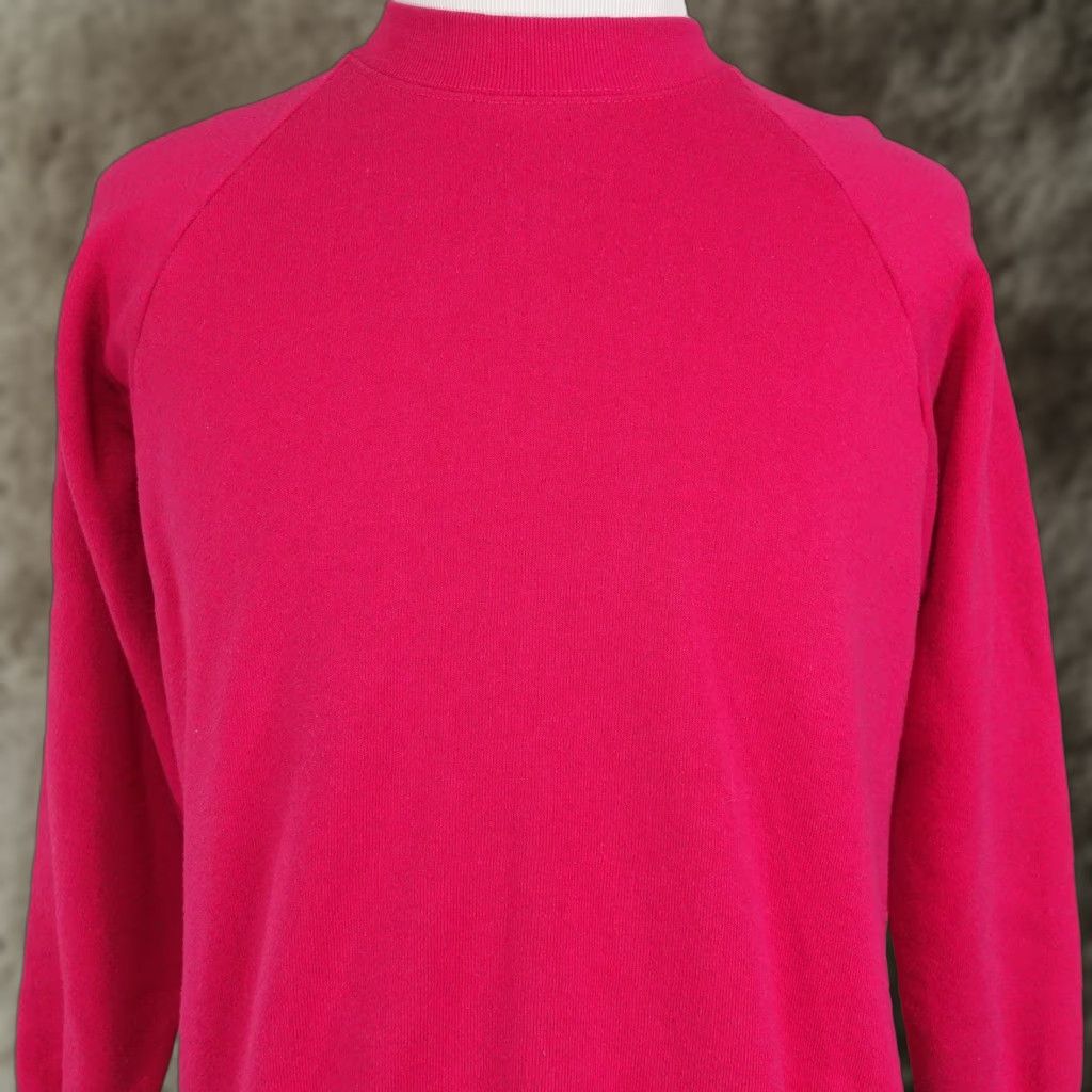 Fruit Of The Loom VINTAGE Fruit of the Loom Sweatshirt Unisex M Pink Crewneck Blank 80s Size US M / EU 48-50 / 2 - 1 Thumbnail