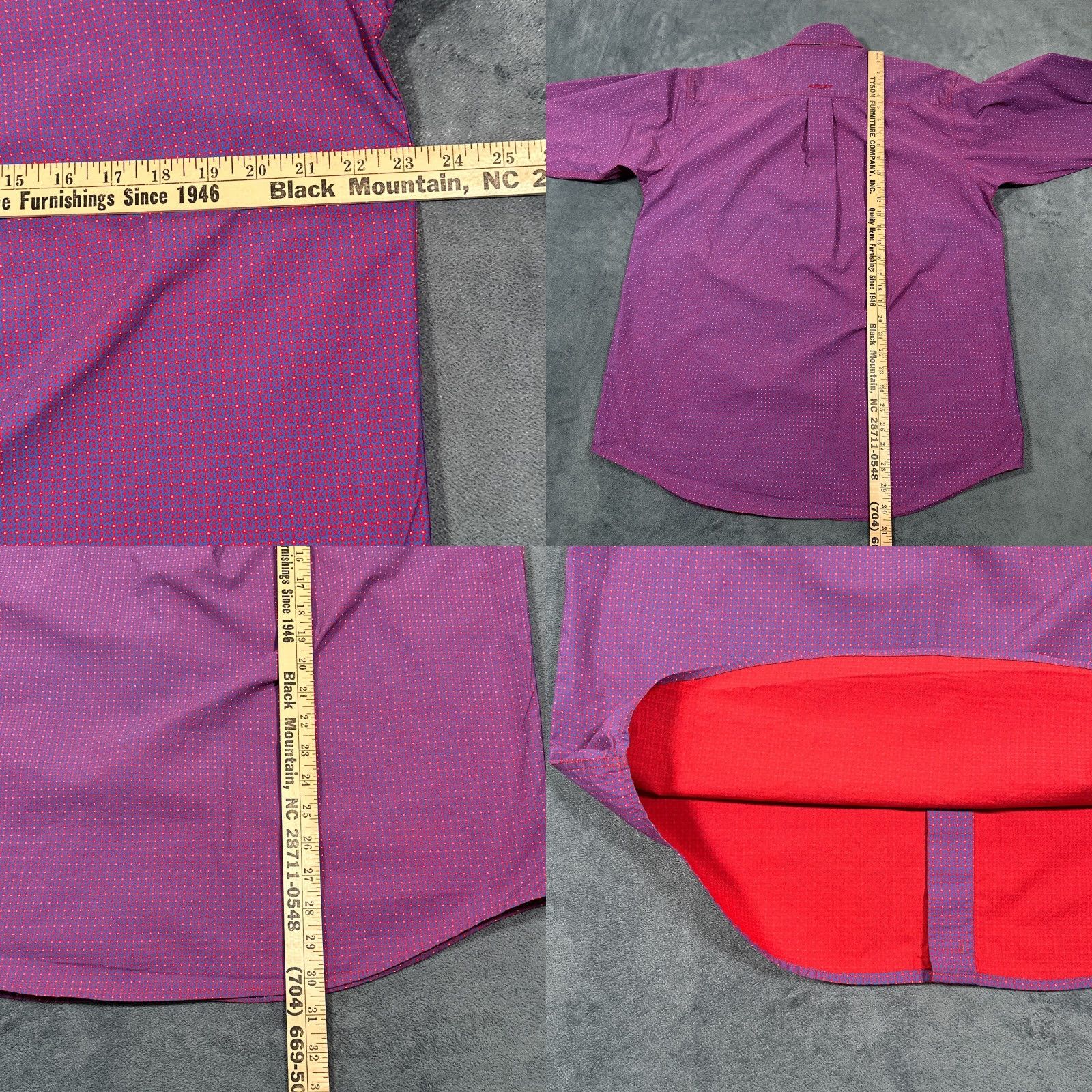 Ariat Ariat Button-Up Shirt Mens Medium Purple Geometric Western Cowboy 100% Cotton Size US M / EU 48-50 / 2 - 8 Thumbnail