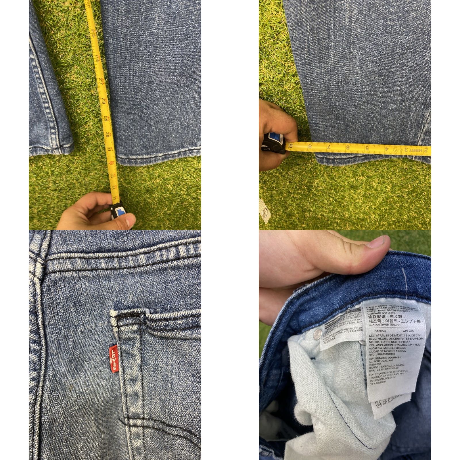 Levi's Levis Jeans Mens 36x34 Slim Straight Whiskered Fade Medium Wash Blue Y2K Size US 36 / EU 52 - 8 Thumbnail