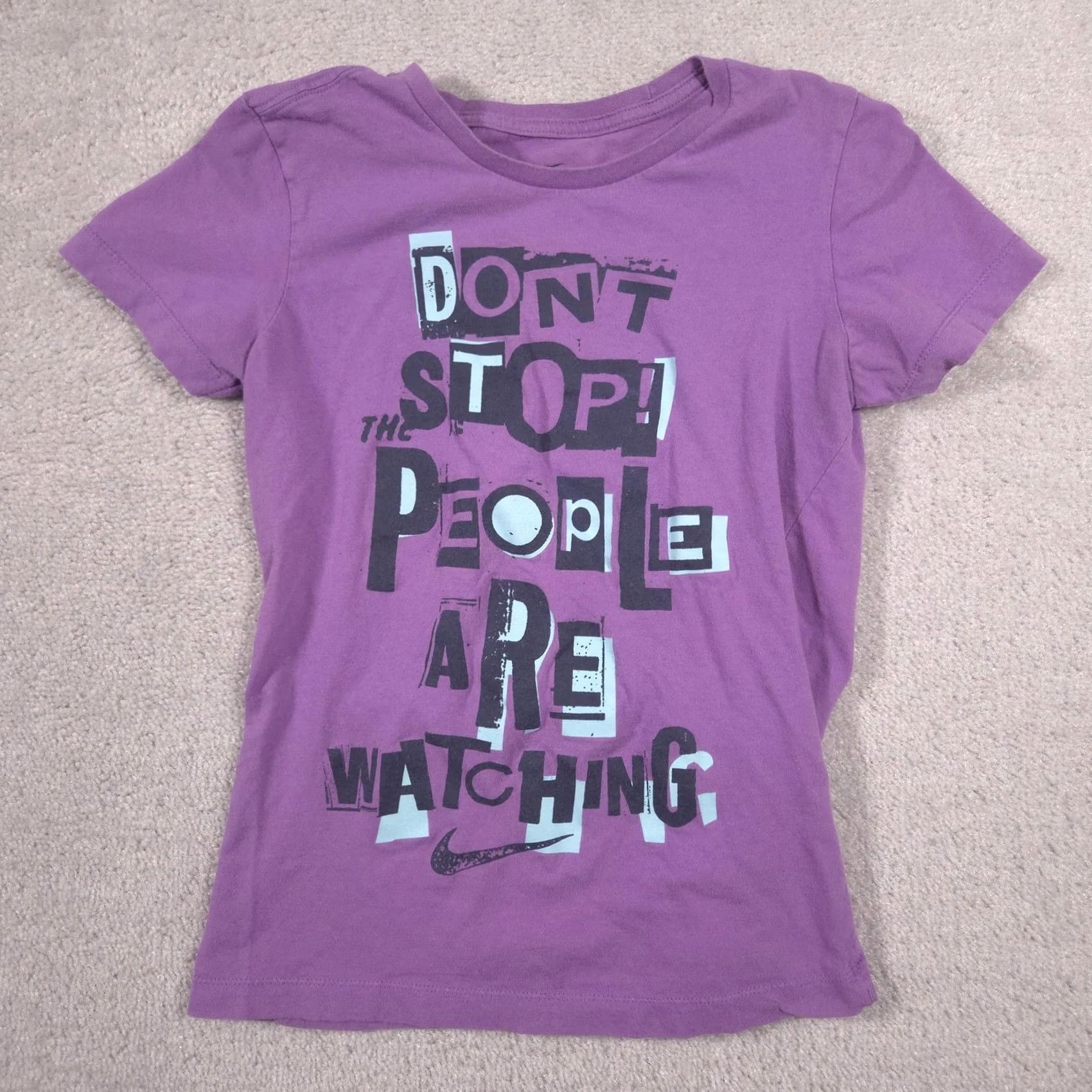 Nike Nike Shirt Womens Medium Purple Dont Stop People Watching Graphic Short Sleeve Size M / US 6-8 / IT 42-44 - 3 Thumbnail