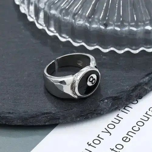 Other Number 8 Black Billiard Adjustable Ring Size ONE SIZE - 3 Thumbnail