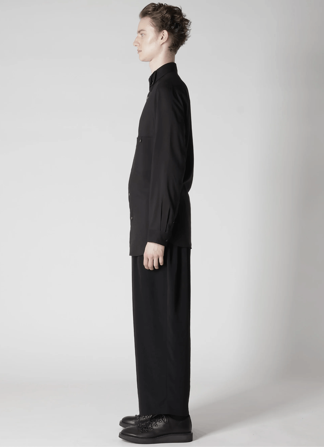 Yohji Yamamoto Yohji Yamamoto Pour Homme - CELLULOSE SPARE COLLAR BLOUSE Size US M / EU 48-50 / 2 - 9 Thumbnail