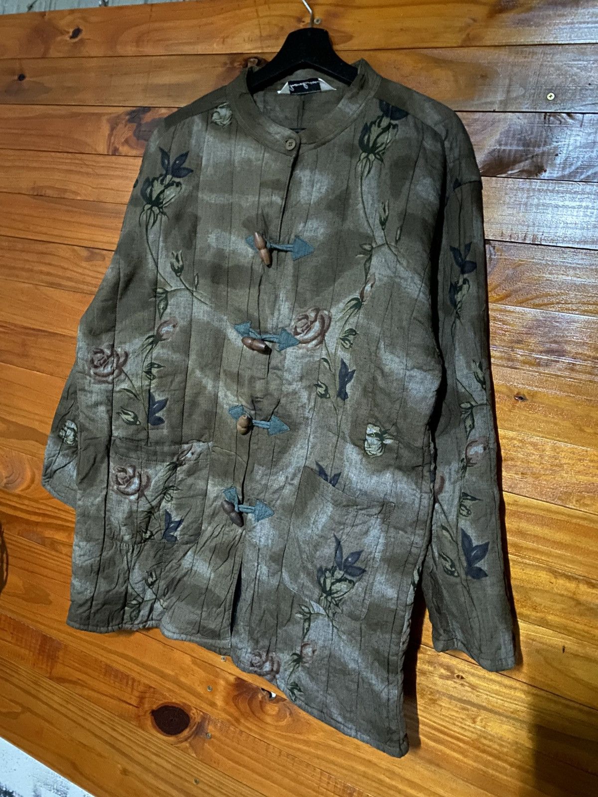Japanese Brand Vintage Monolisa Floral Linen Jacket Asian Boho Kimono Style Size L / US 10 / IT 46 - 5 Thumbnail