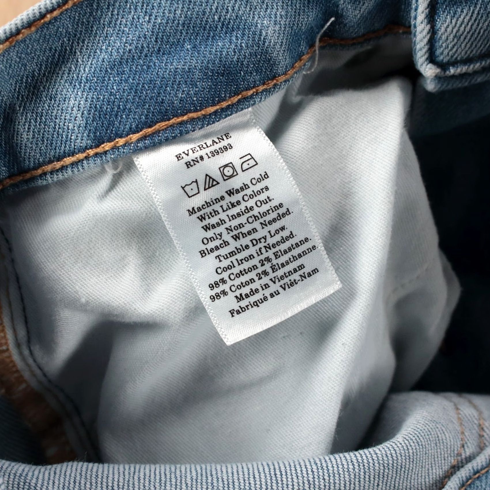 Everlane EVERLANE jeans Womens sz 26 x 25 high rise straight leg cropped stretch denim raw hem Size 26" / US 2 / IT 38 - 6 Thumbnail