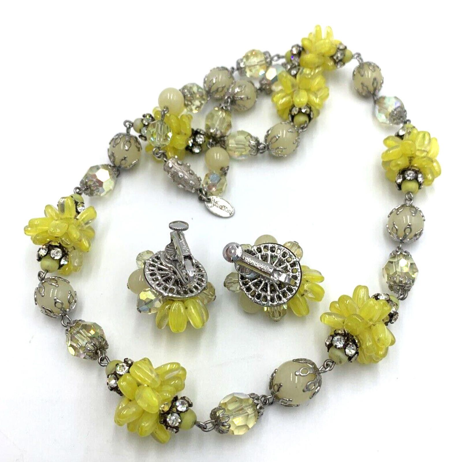Other Vendome Yellow Glass Bead Cluster AB Necklace & Earrings Size ONE SIZE - 4 Thumbnail