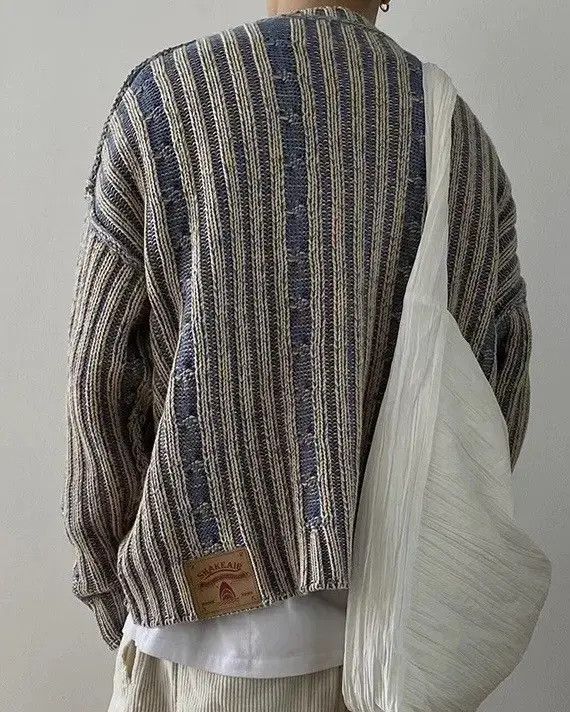 Other Retro y2k reversible cable knit pullover sweater knitwear Size US L / EU 52-54 / 3 - 4 Thumbnail