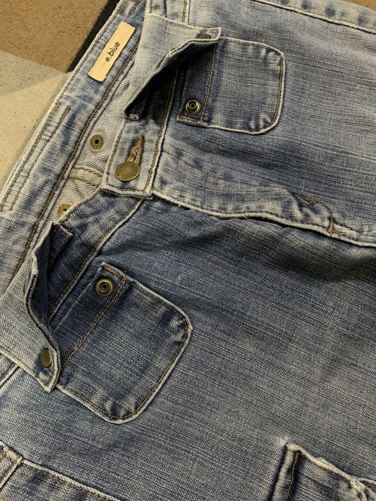 Hysteric Glamour Vintage Japanese Brand E.Blue Ripped Flare Bush Cargo Jeans Size US 28 / EU 44 - 6 Thumbnail