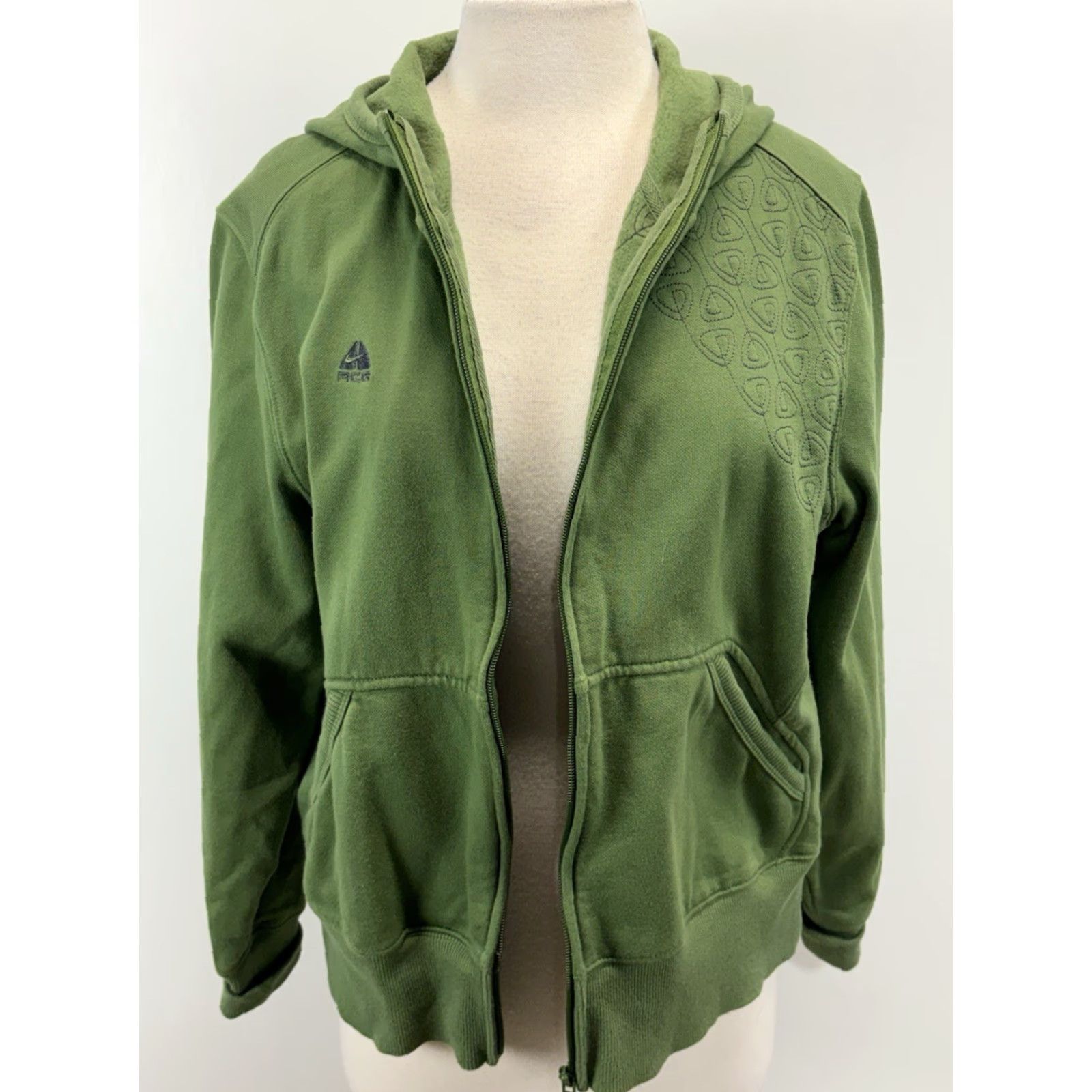 Nike Nike ACG Women Jacket Hoodie Cotton XL Full Zip Logo Green Embroidered Size XL / US 12-14 / IT 48-50 - 7 Thumbnail