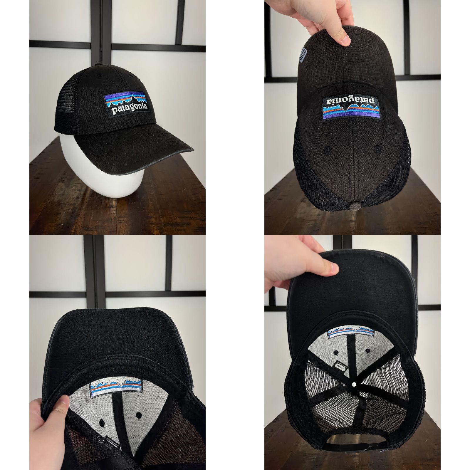 Patagonia Patagonia Hat Cap Snap Back Adult One Size Black Poly Fitz Roy Embroider Trucker Size ONE SIZE - 8 Thumbnail