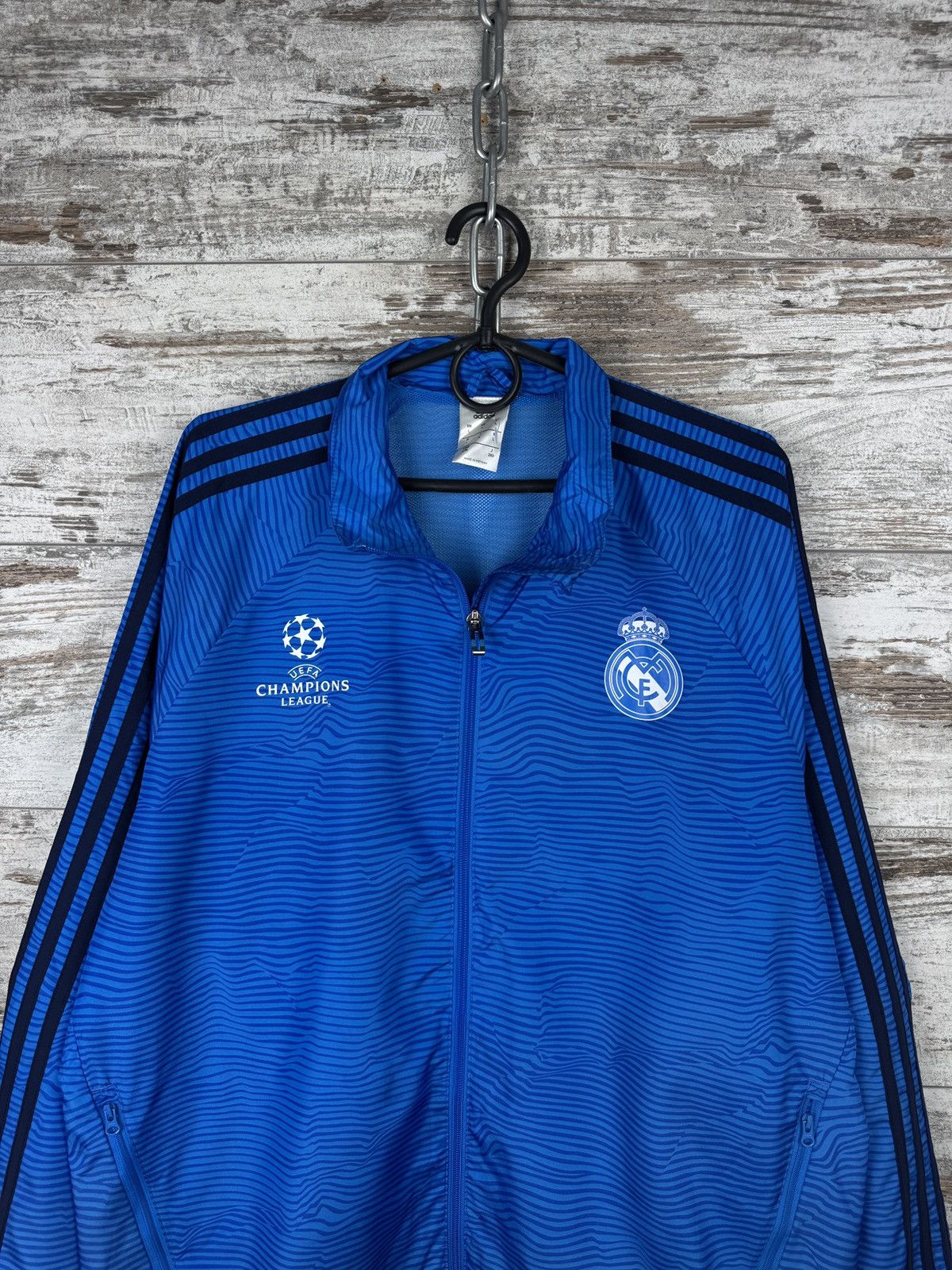 Adidas Mens Vintage Adidas Real Madrid track jacket olympic jersey Size US L / EU 52-54 / 3 - 3 Thumbnail
