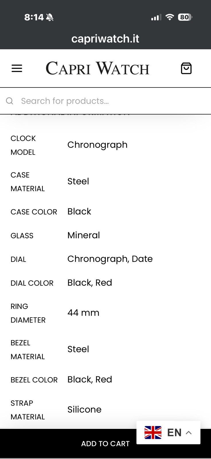 Other Capri Watch Karboncolor red chrono Size 44 - 6 Thumbnail