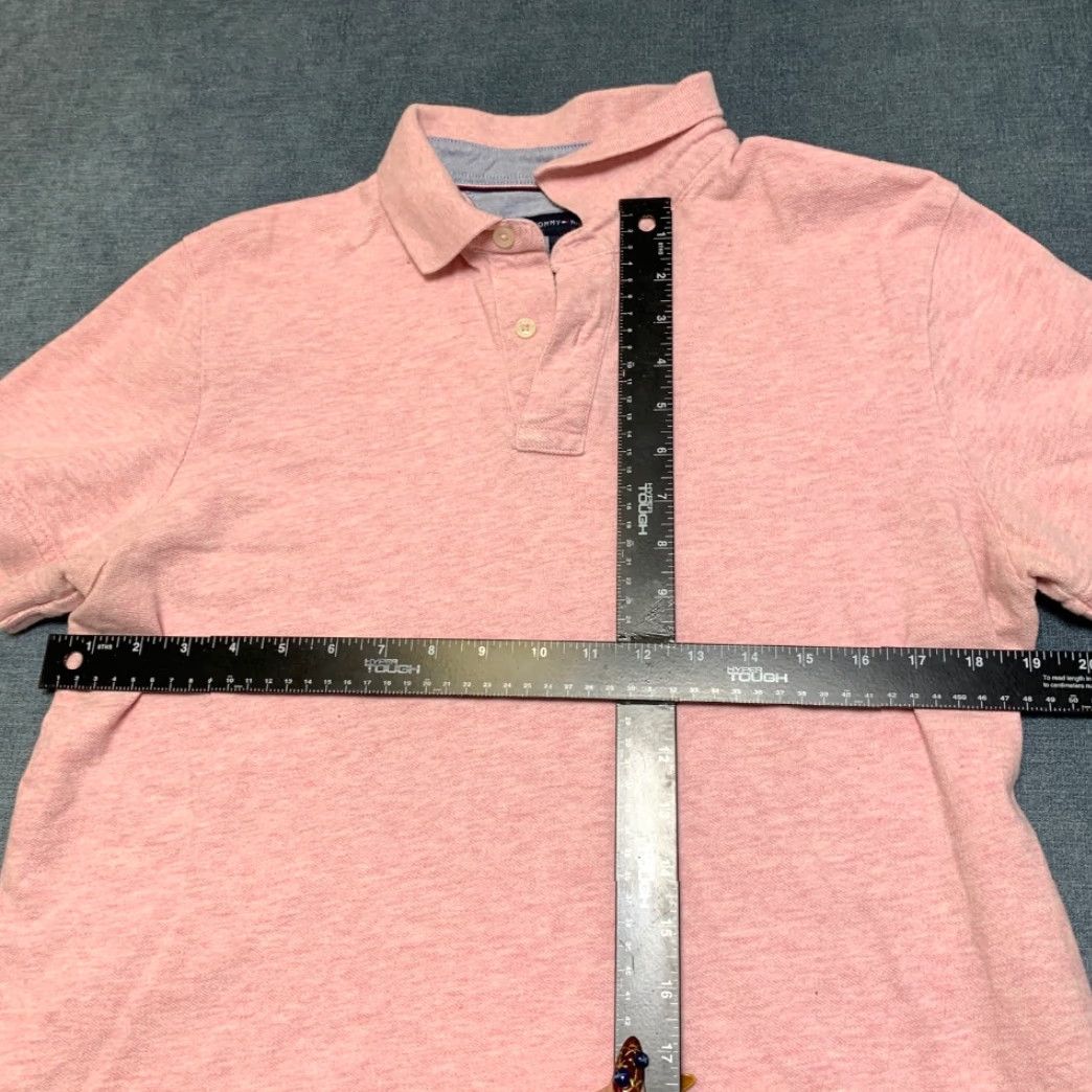 Tommy Hilfiger Tommy Hilfiger Polo Shirt Men Medium Pink Melange Textured Side Slit Golf Tennis Shirt Mens Cotton Breathable Casual Size US M / EU 48-50 / 2 - 6 Thumbnail