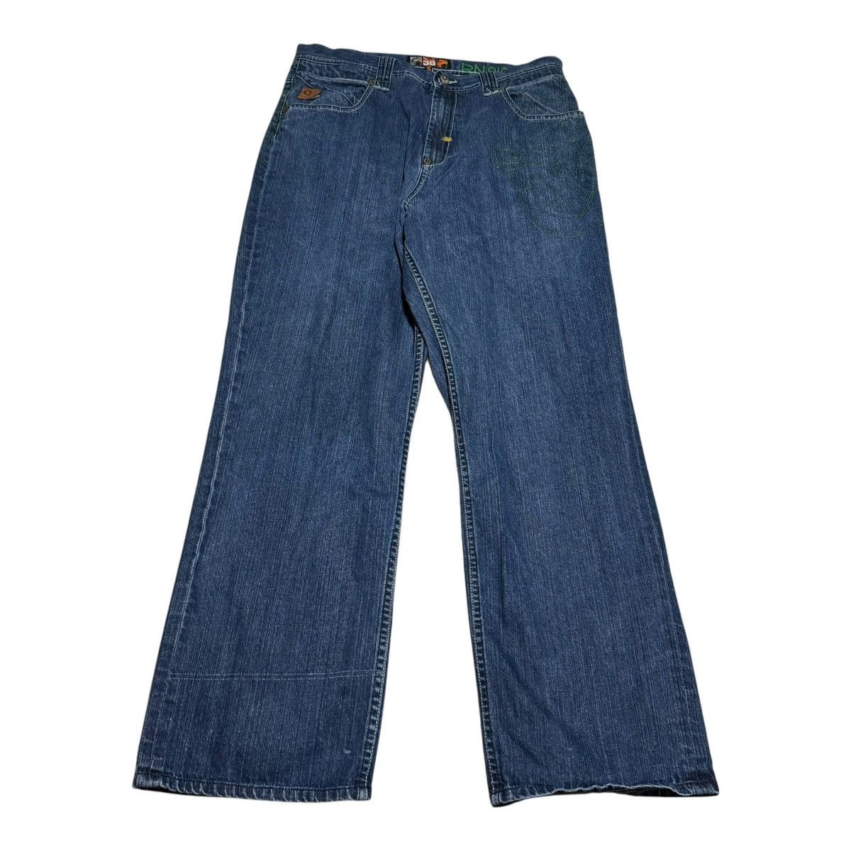 Akademiks Akademiks Baggy Green Embroidered Y2K Jeans Men’s 36x31.5 Size US 36 / EU 52 - 6 Thumbnail